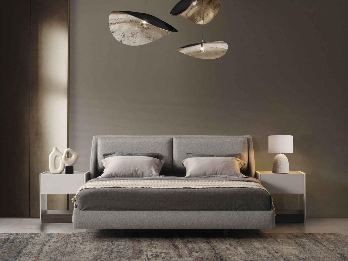 Whiteline Modern Living Raphael Gray Upholstered Queen Platform Bed