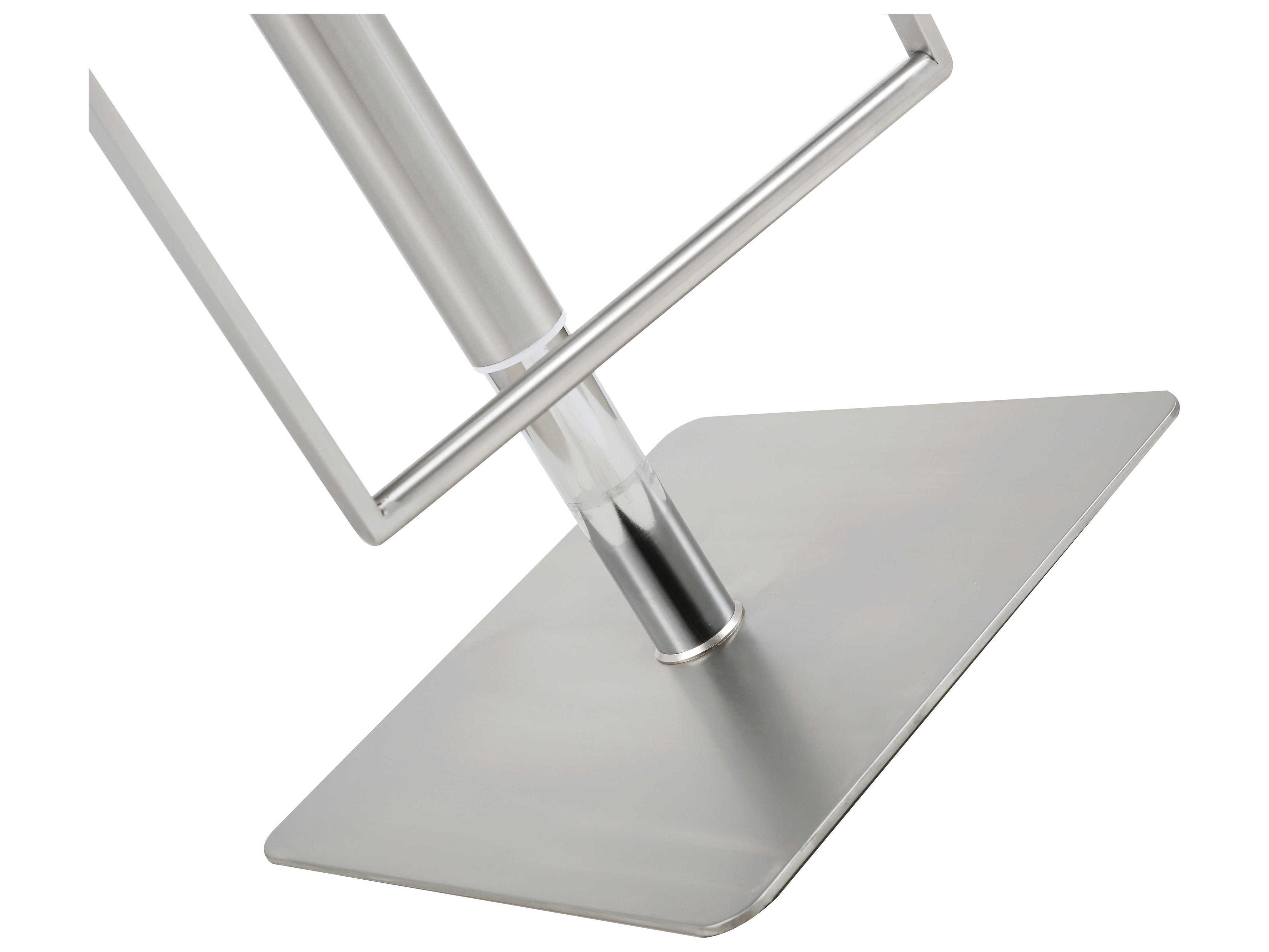 Whiteline Modern Living Clay White Faux Leather Adjustable Bar Stool