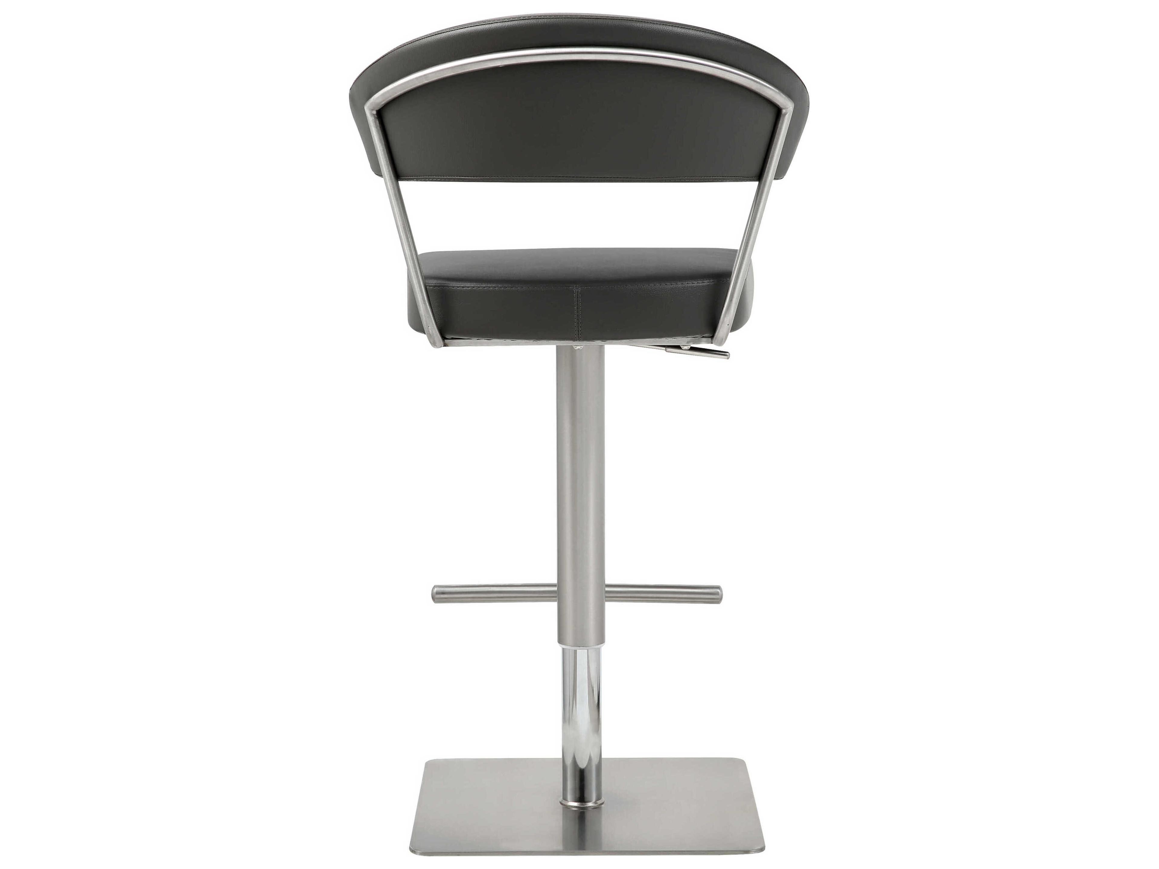 Whiteline Modern Living Maureen Dark Grey Faux Leather Adjustable Bar Stool