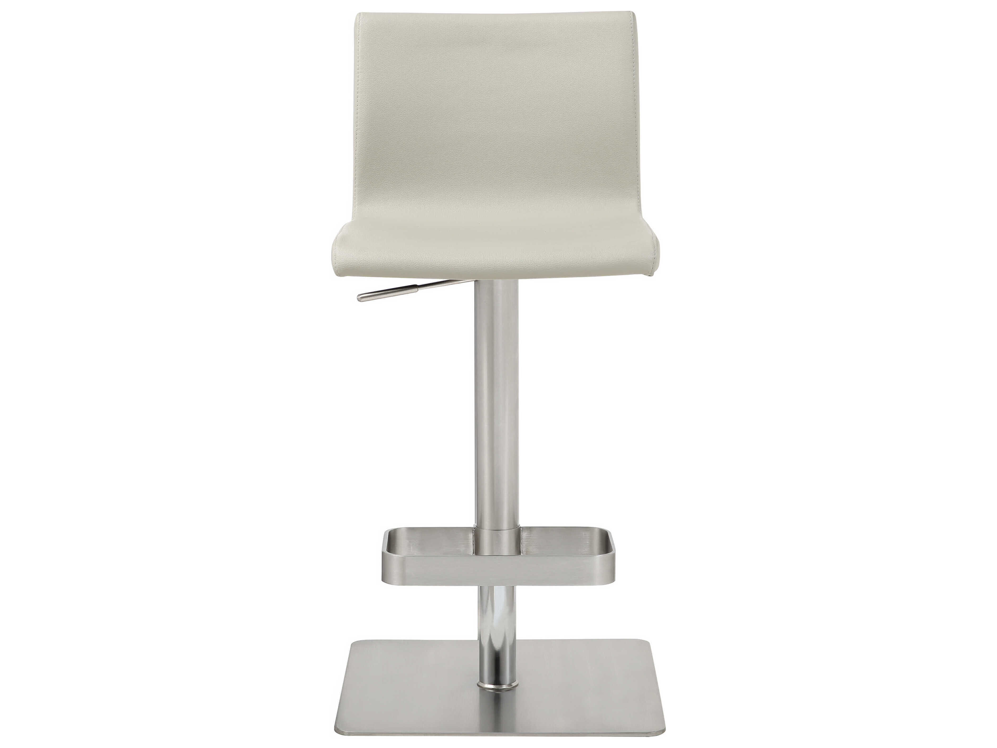 Whiteline Modern Living Watson Light Grey Faux Leather Adjustable Bar Stool