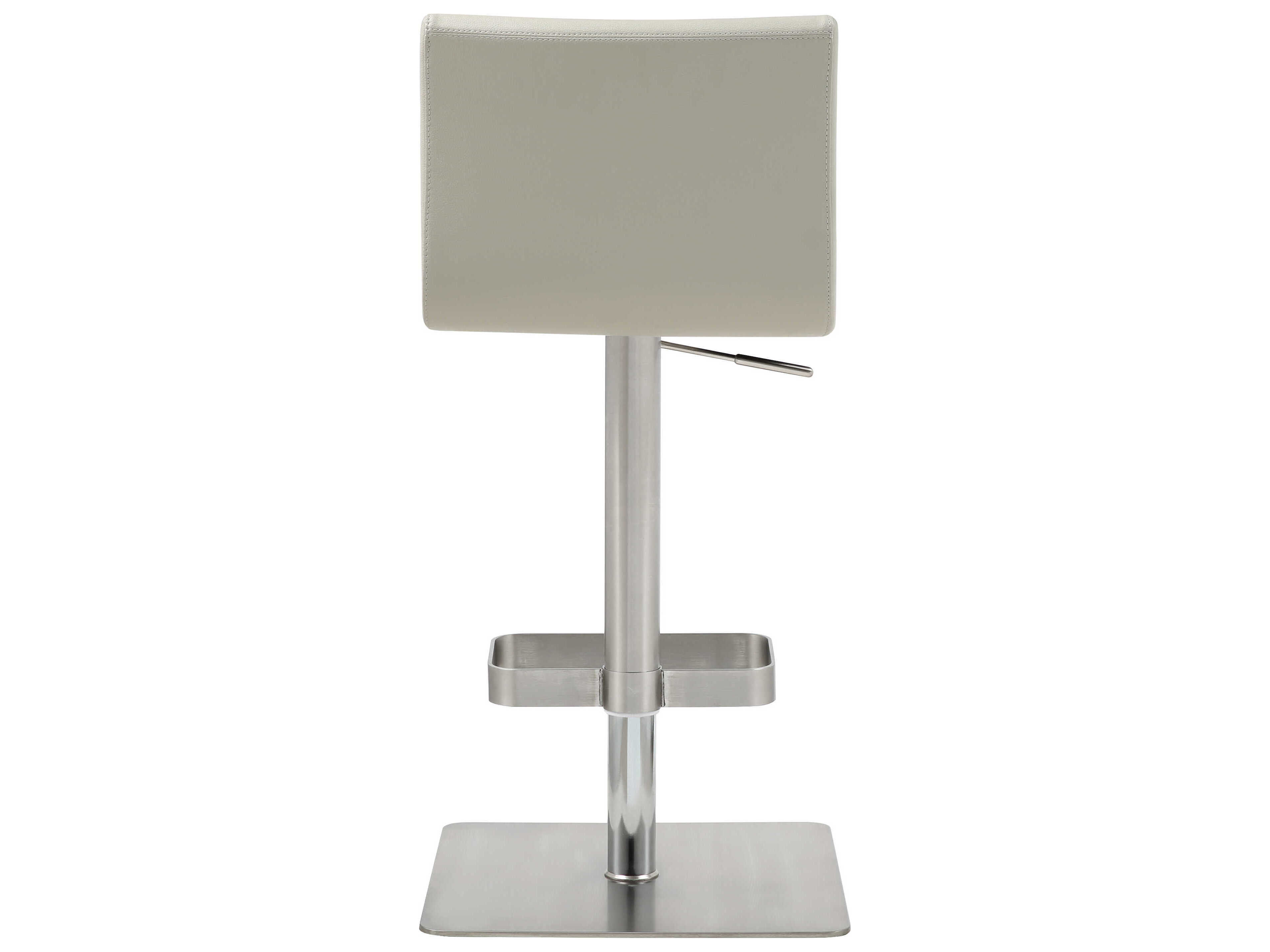 Whiteline Modern Living Watson Light Grey Faux Leather Adjustable Bar Stool