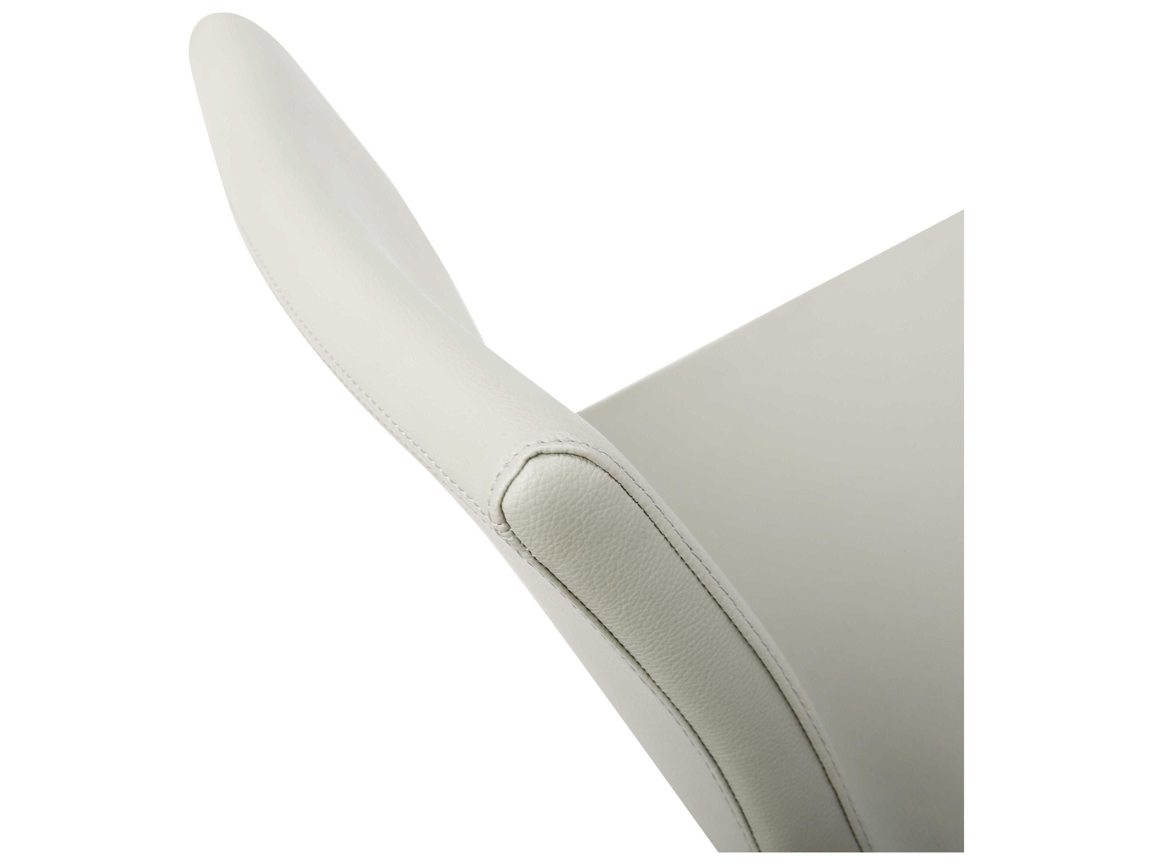 Whiteline Modern Living Watson Light Grey Faux Leather Adjustable Bar Stool