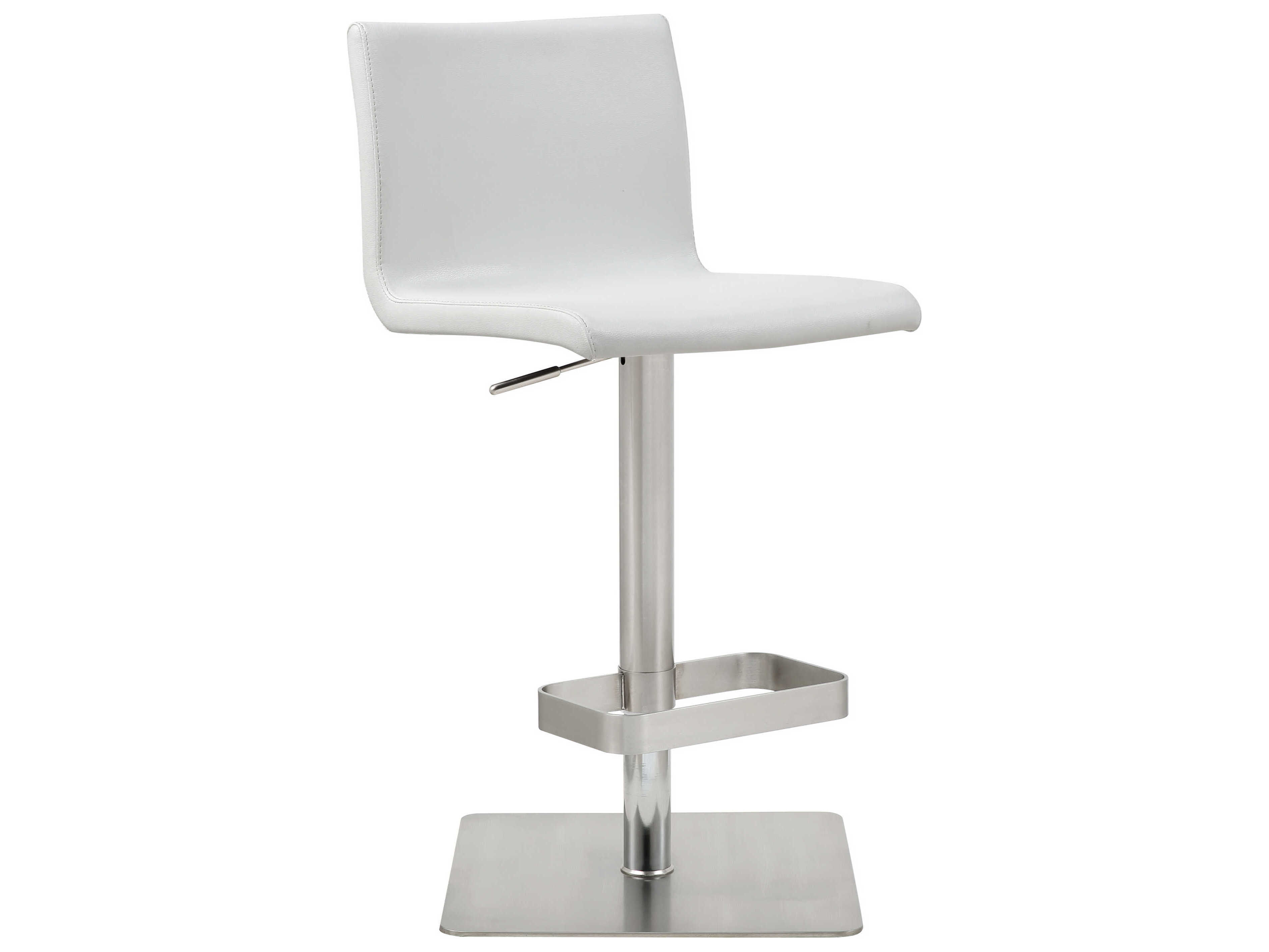 Whiteline Modern Living Watson White Faux Leather Adjustable Bar Stool