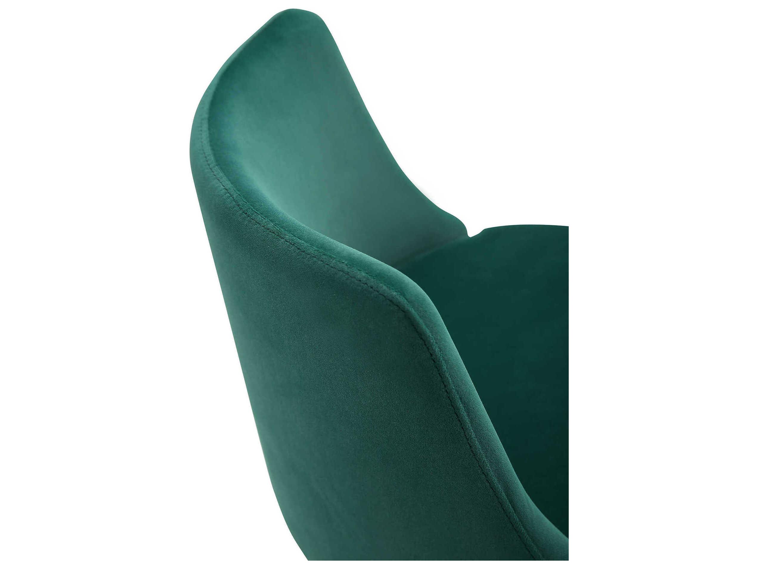 Whiteline Modern Living Carter Green Gold Upholstered Adjustable Bar Stool