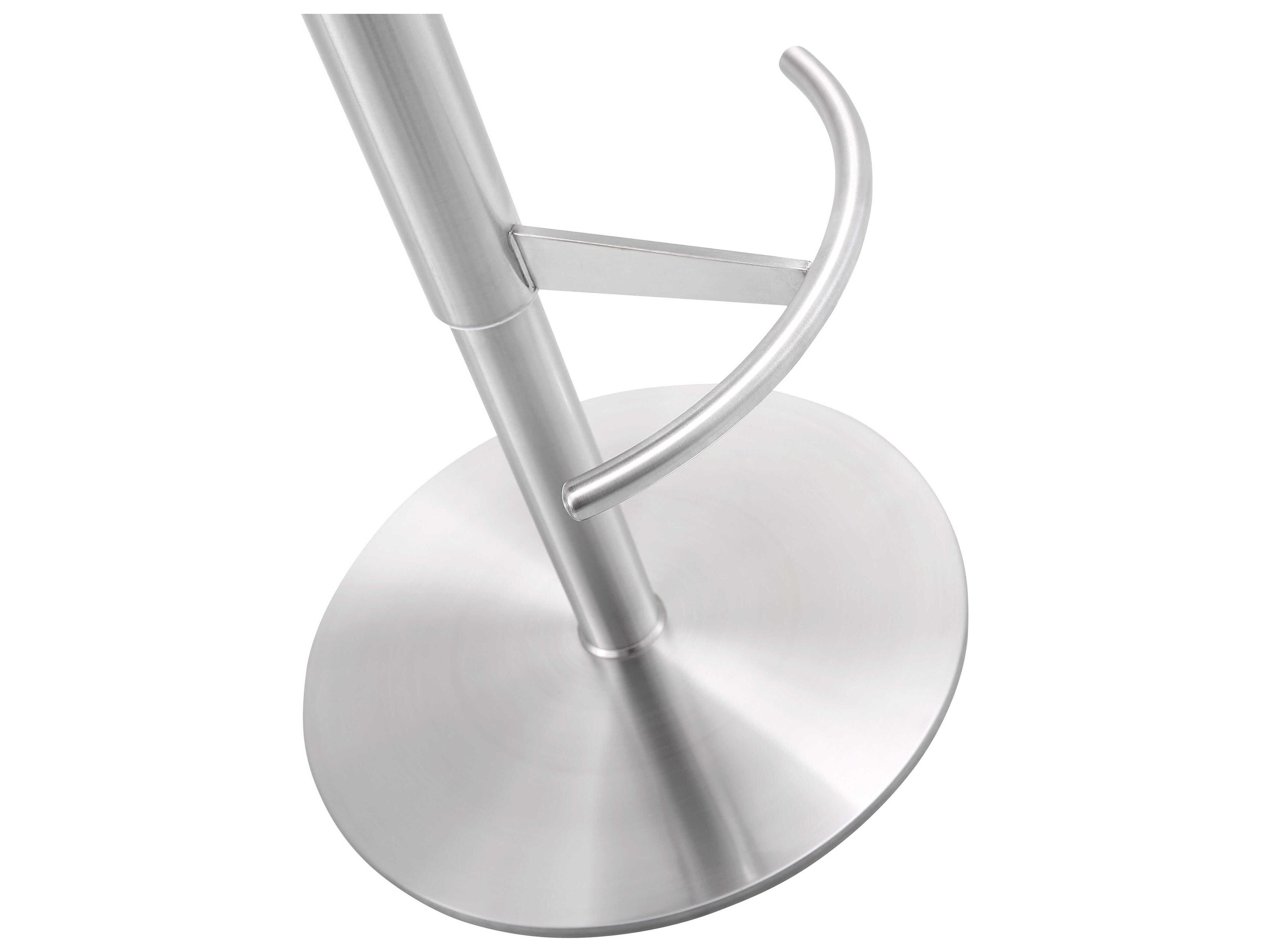 Whiteline Modern Living Carter Light Grey Faux Leather Adjustable Bar Stool