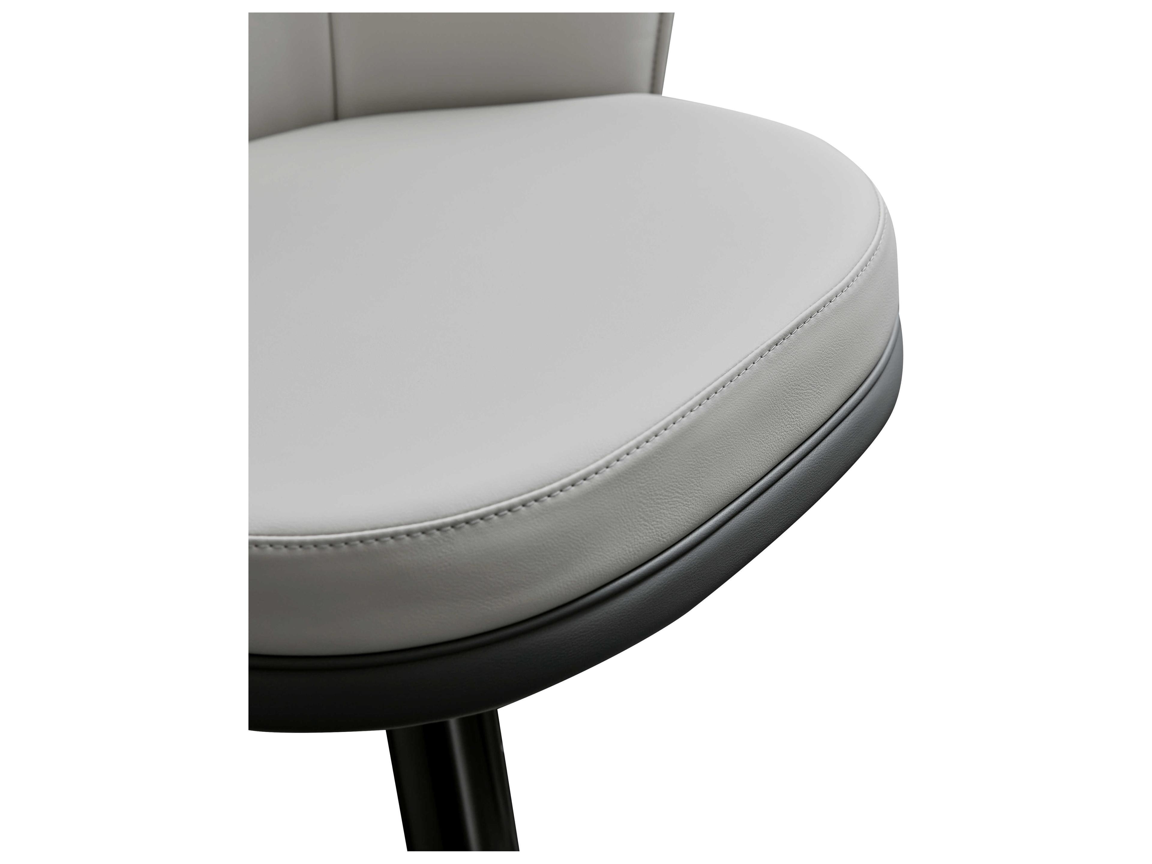 Whiteline Modern Living Baxter Dark Grey Light Faux Leather Adjustable Bar Stool