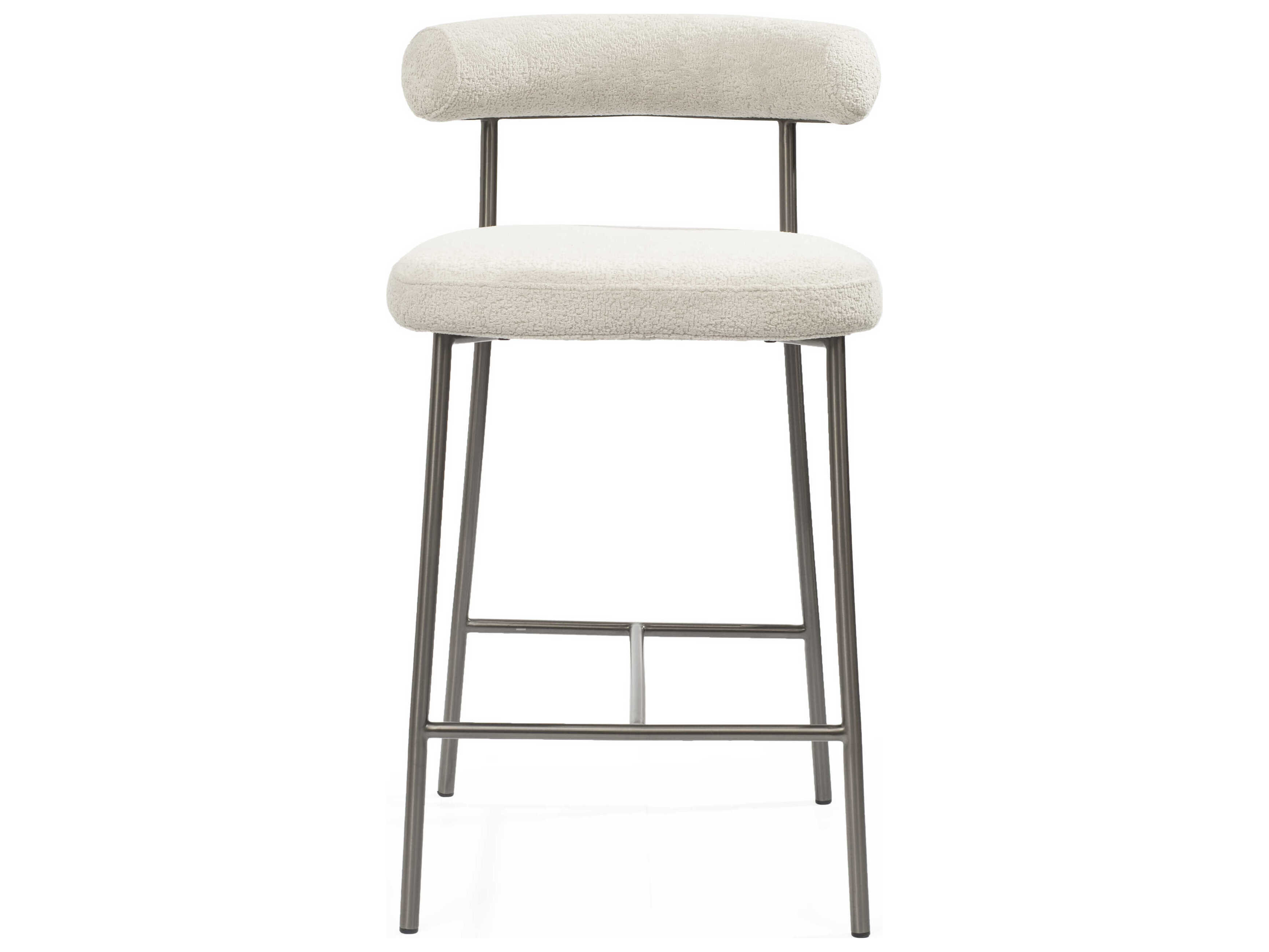 Whiteline Modern Living Ella Light Grey Upholstered Counter Stool