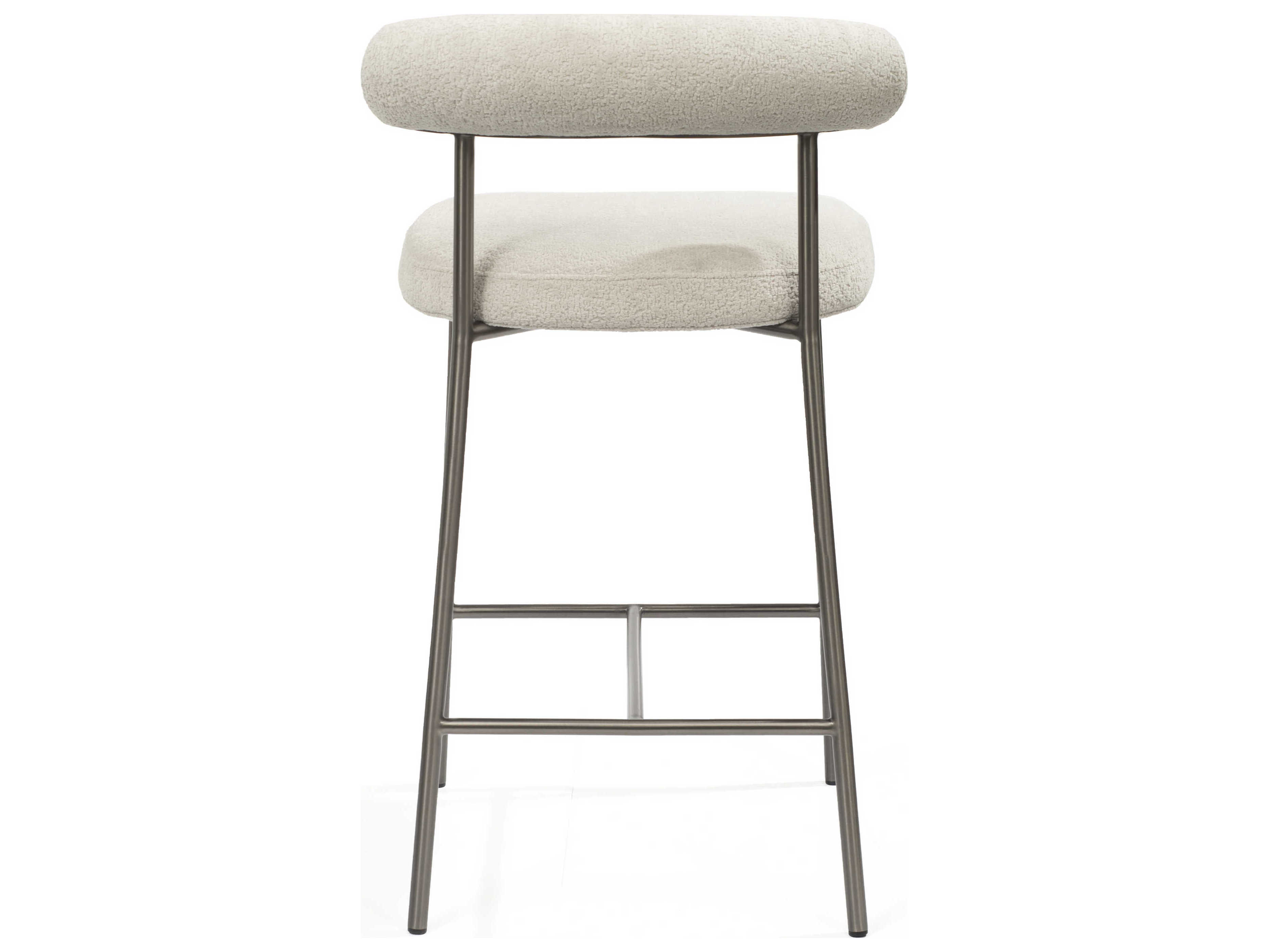 Whiteline Modern Living Ella Light Grey Upholstered Counter Stool