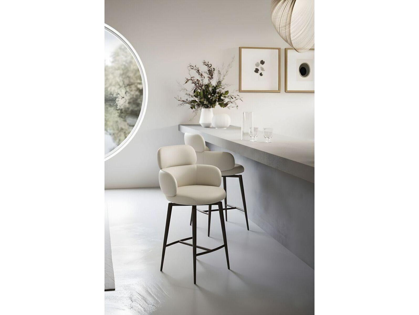 Whiteline Modern Living Como Upholstered Swivel Counter Stool