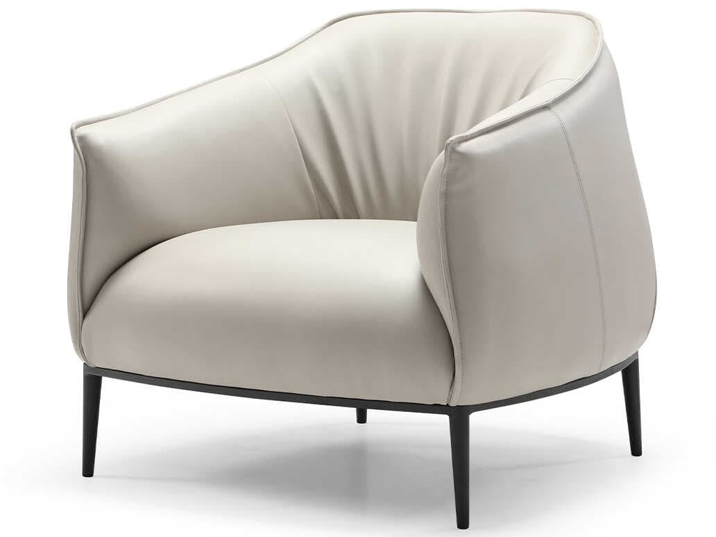 Whiteline Modern Living Benbow Gray Faux Leather Accent Chair