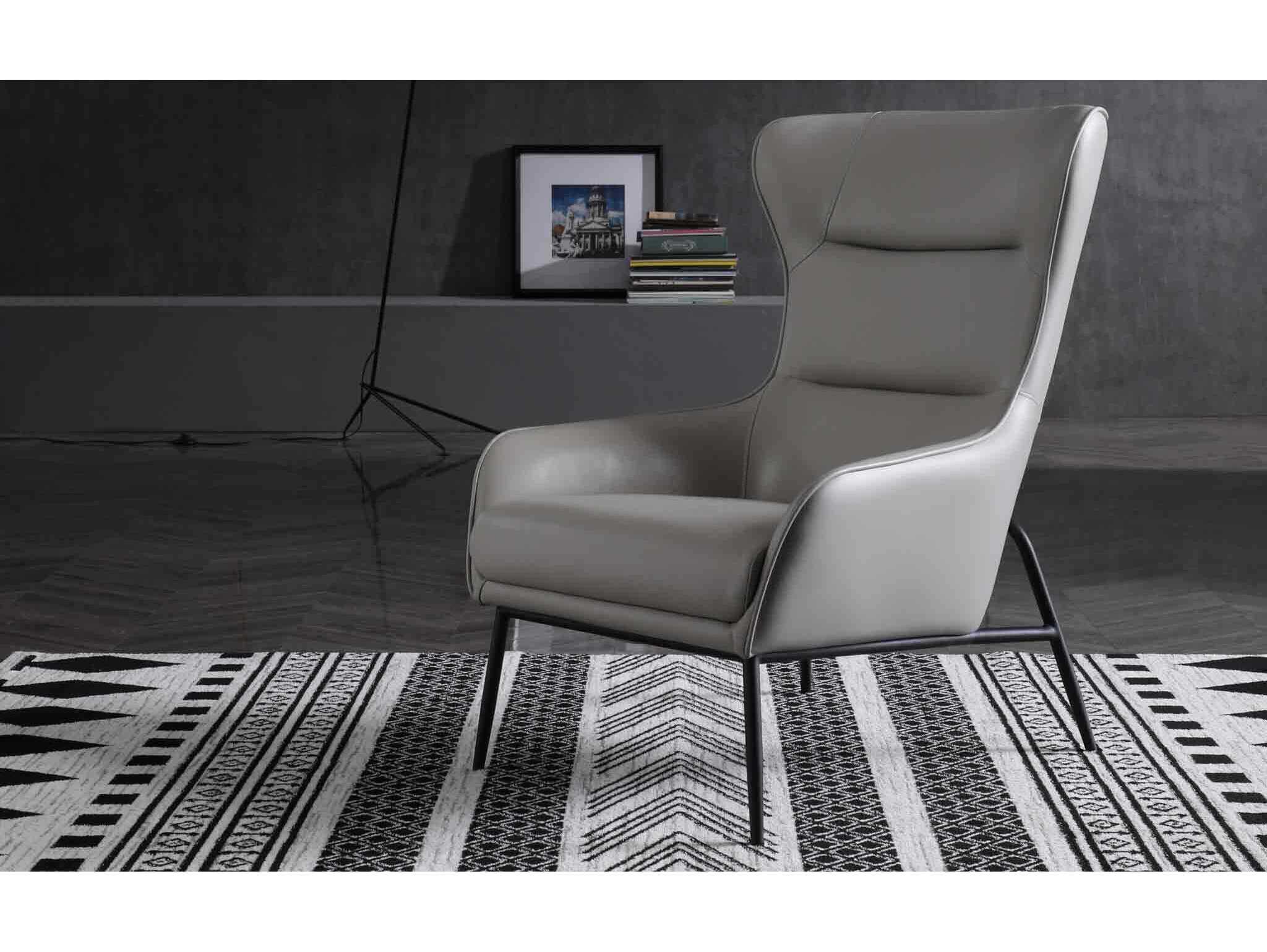 Whiteline Modern Living Wyatt White Faux Leather Accent Chair
