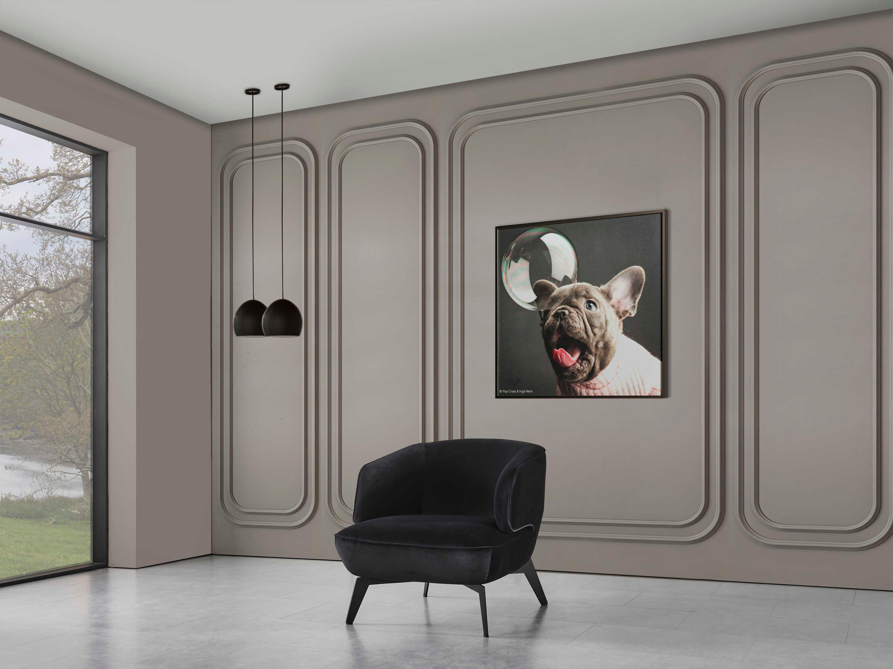 Whiteline Modern Living Mersin Black Velvet Accent Chair