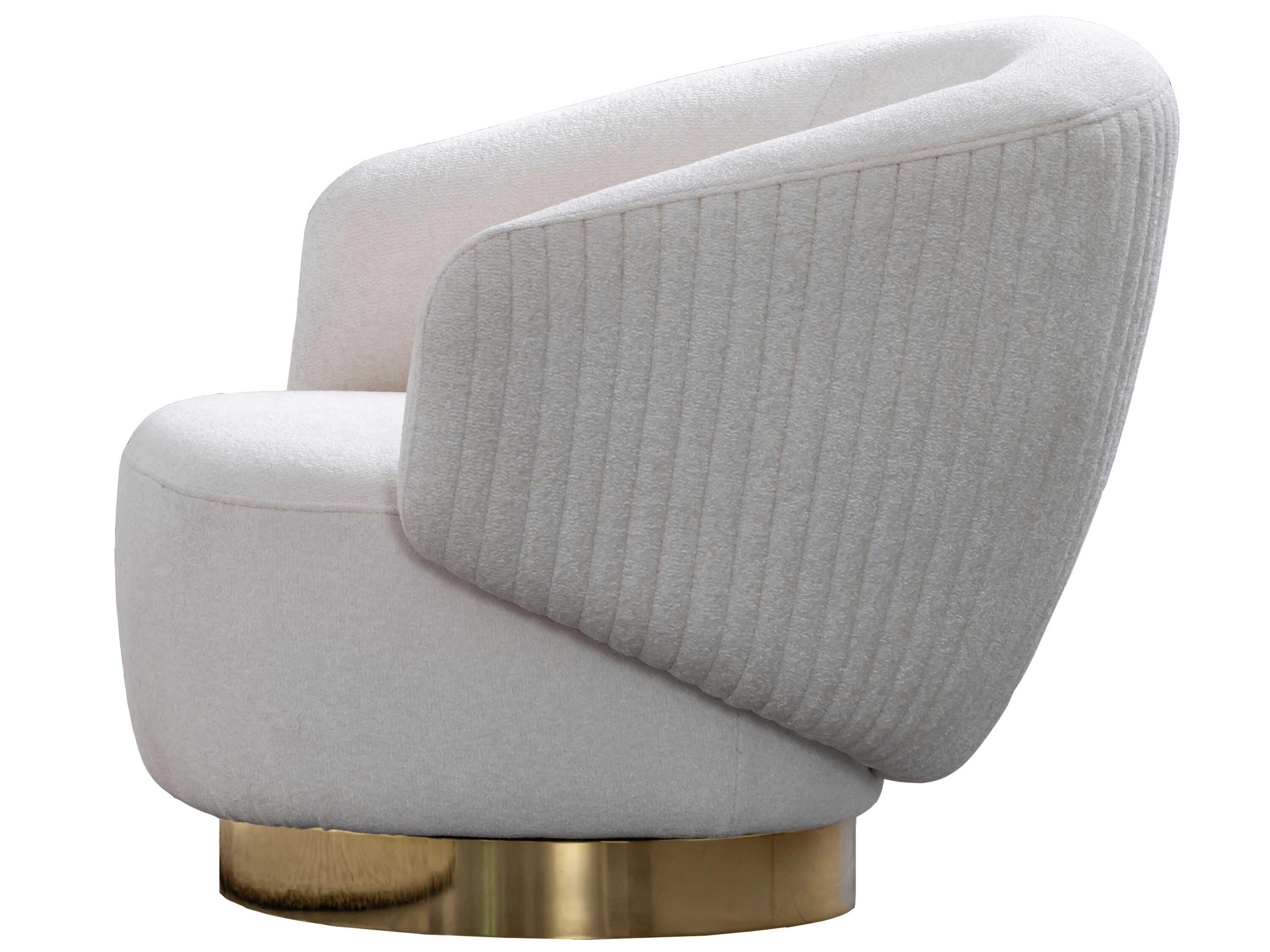 Whiteline Modern Living Erzin Swivel White Accent Chair