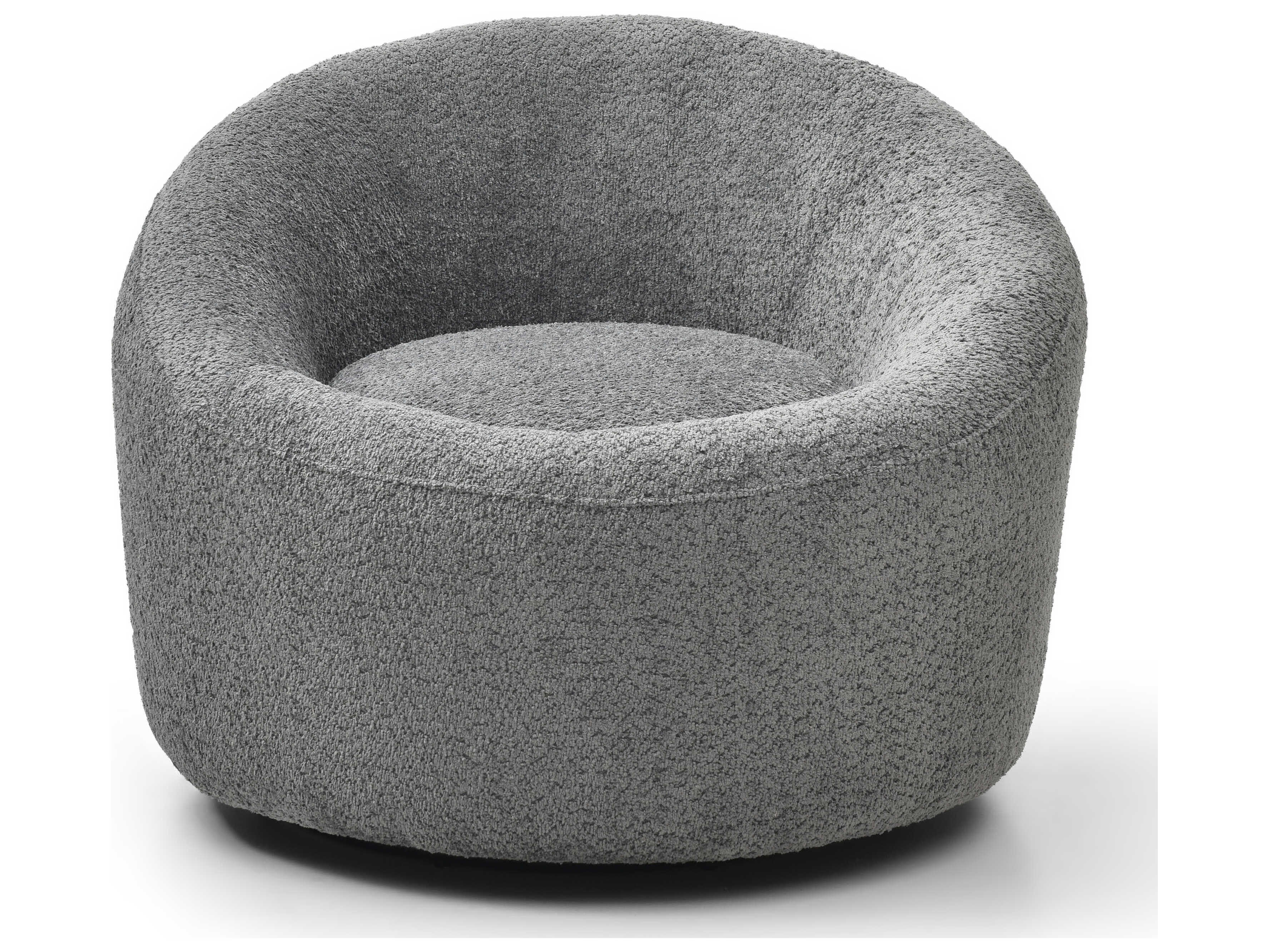 Whiteline Modern Living Perla Swivel Gray Accent Chair