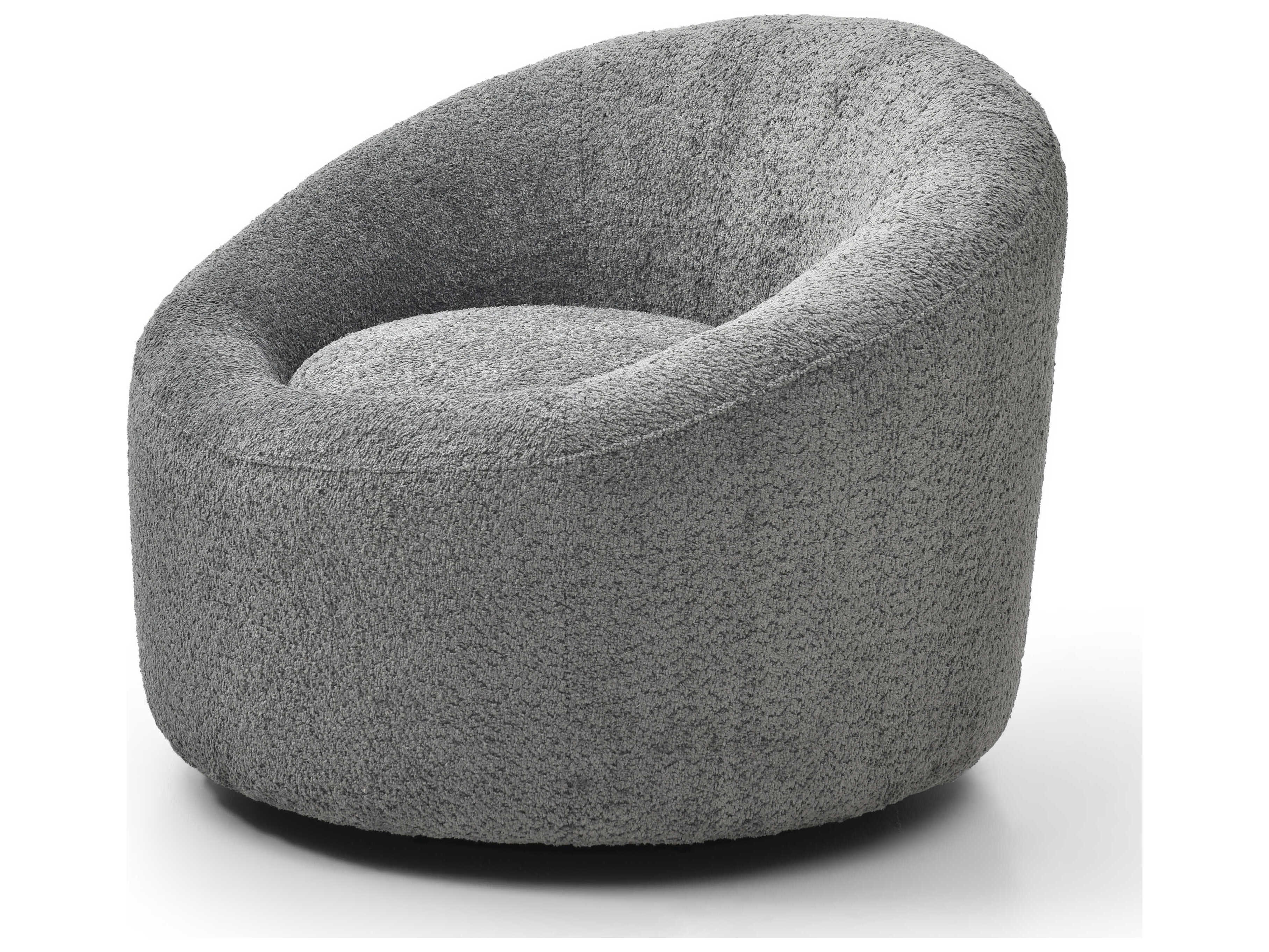 Whiteline Modern Living Perla Swivel Gray Accent Chair