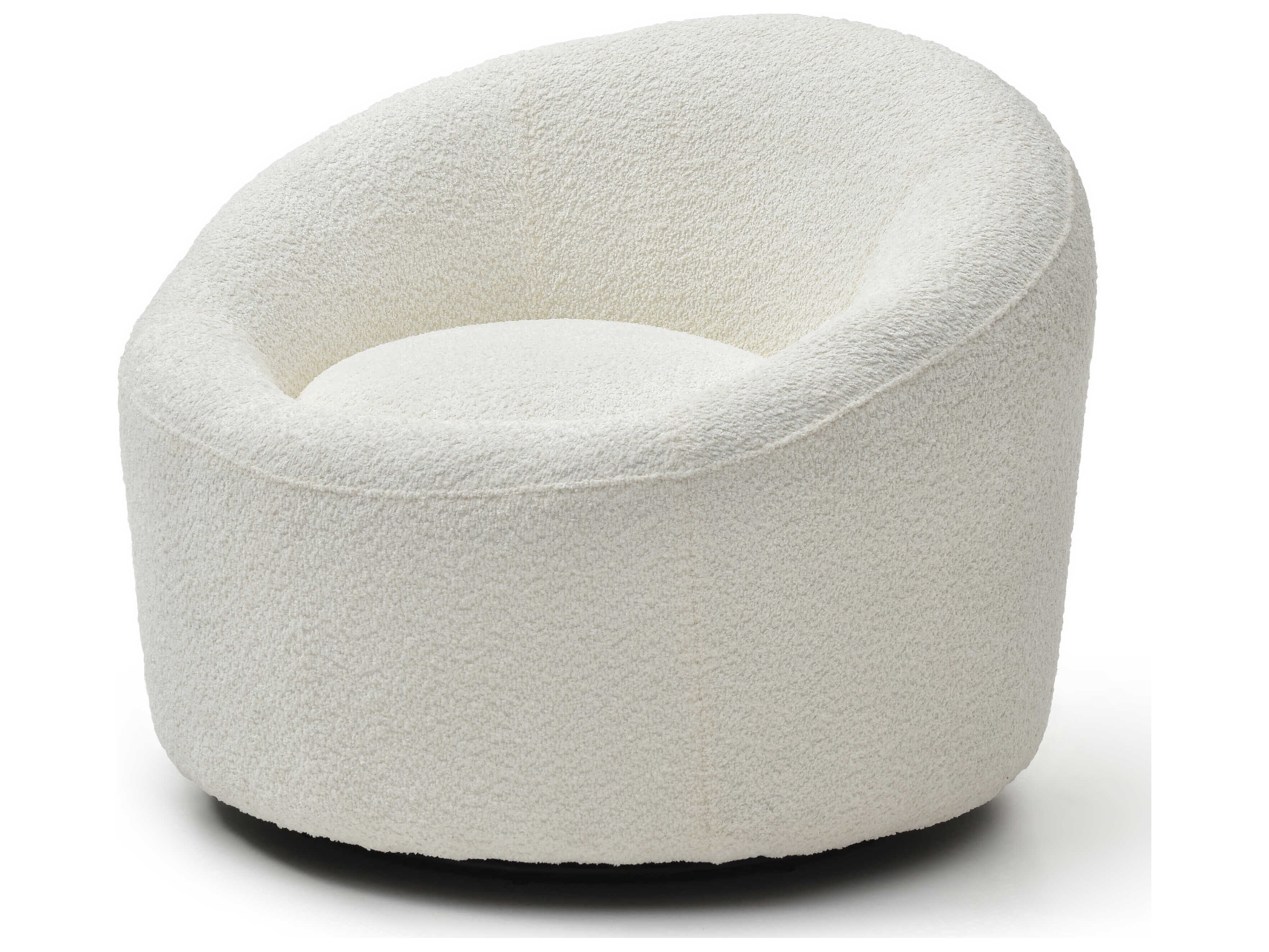 Whiteline Modern Living Perla Swivel White Accent Chair