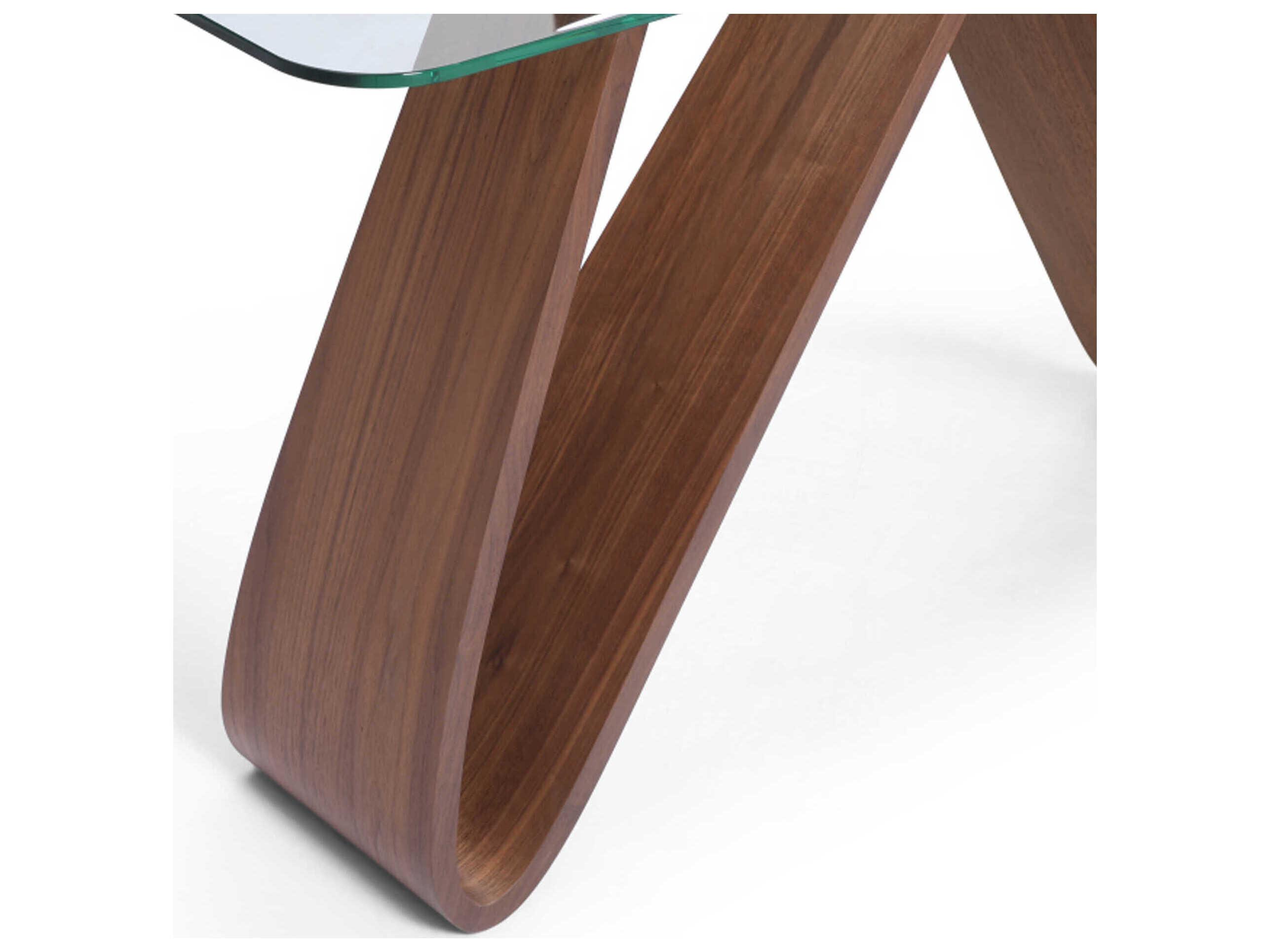 Whiteline Modern Living Emory Rectangular Glass Brown Console Table