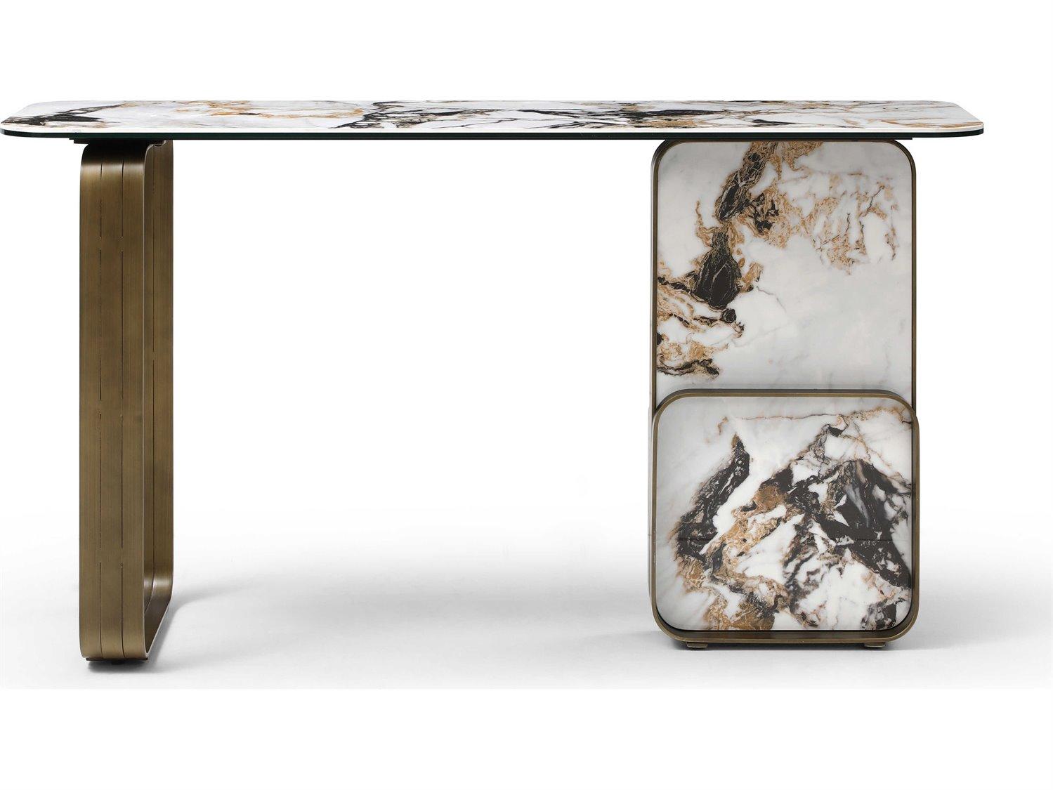 Whiteline Modern Living Kora Rectangular Glass White Console Table