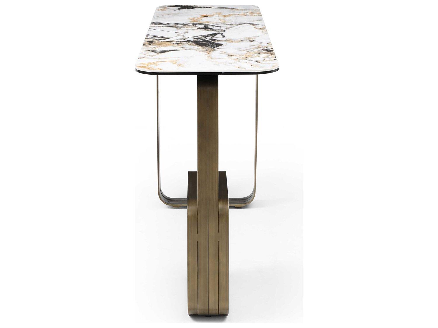 Whiteline Modern Living Kora Rectangular Glass White Console Table