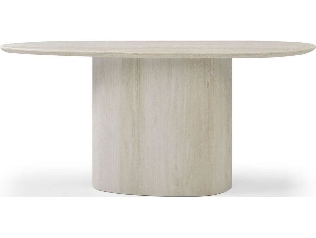 Whiteline Modern Living Petra Oval Marble Console Table