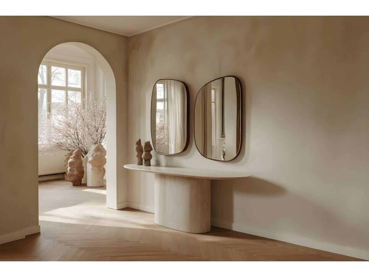 Whiteline Modern Living Petra Oval Marble Console Table