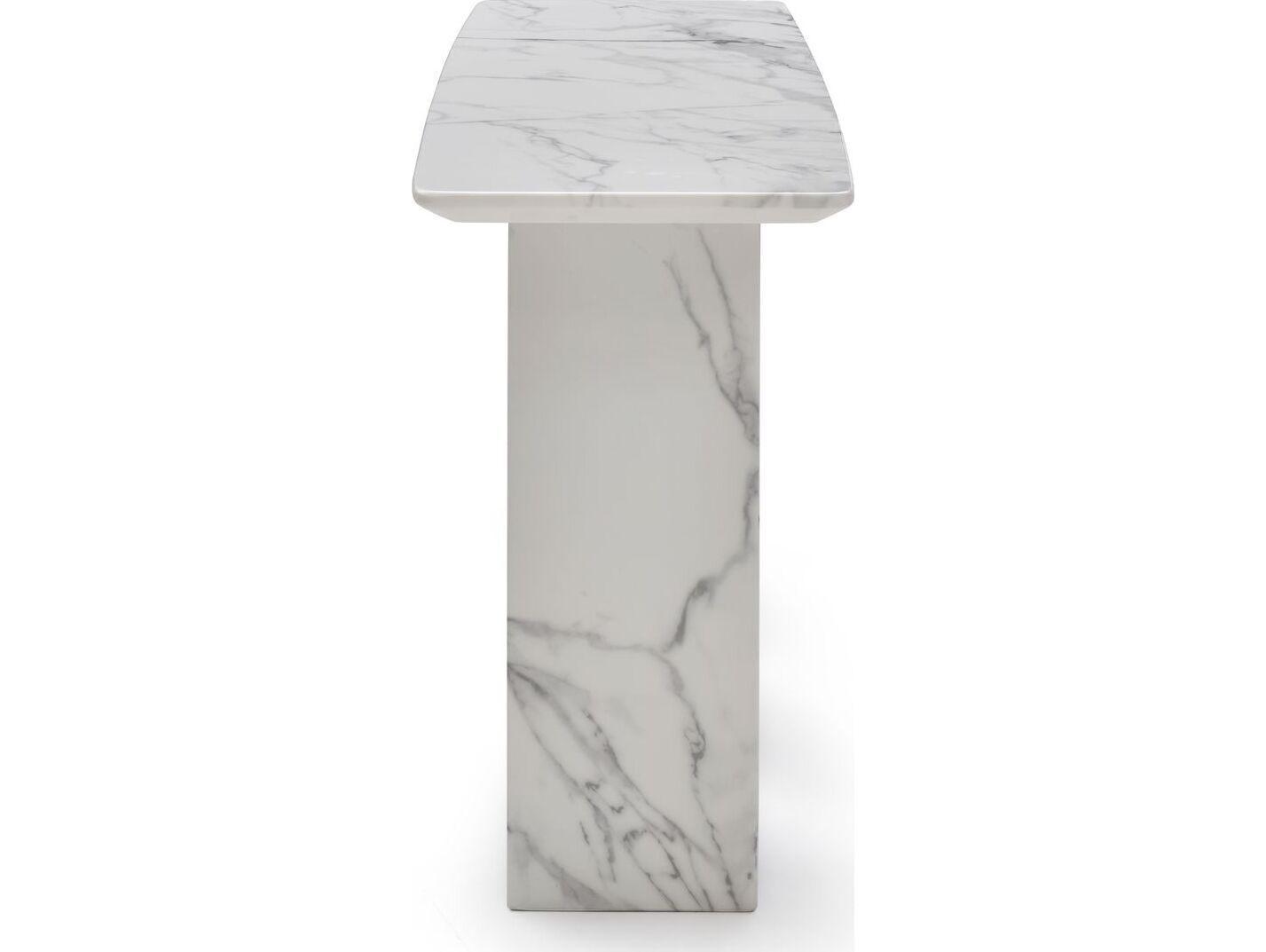 Whiteline Modern Living Selva Rectangular Marble Console Table