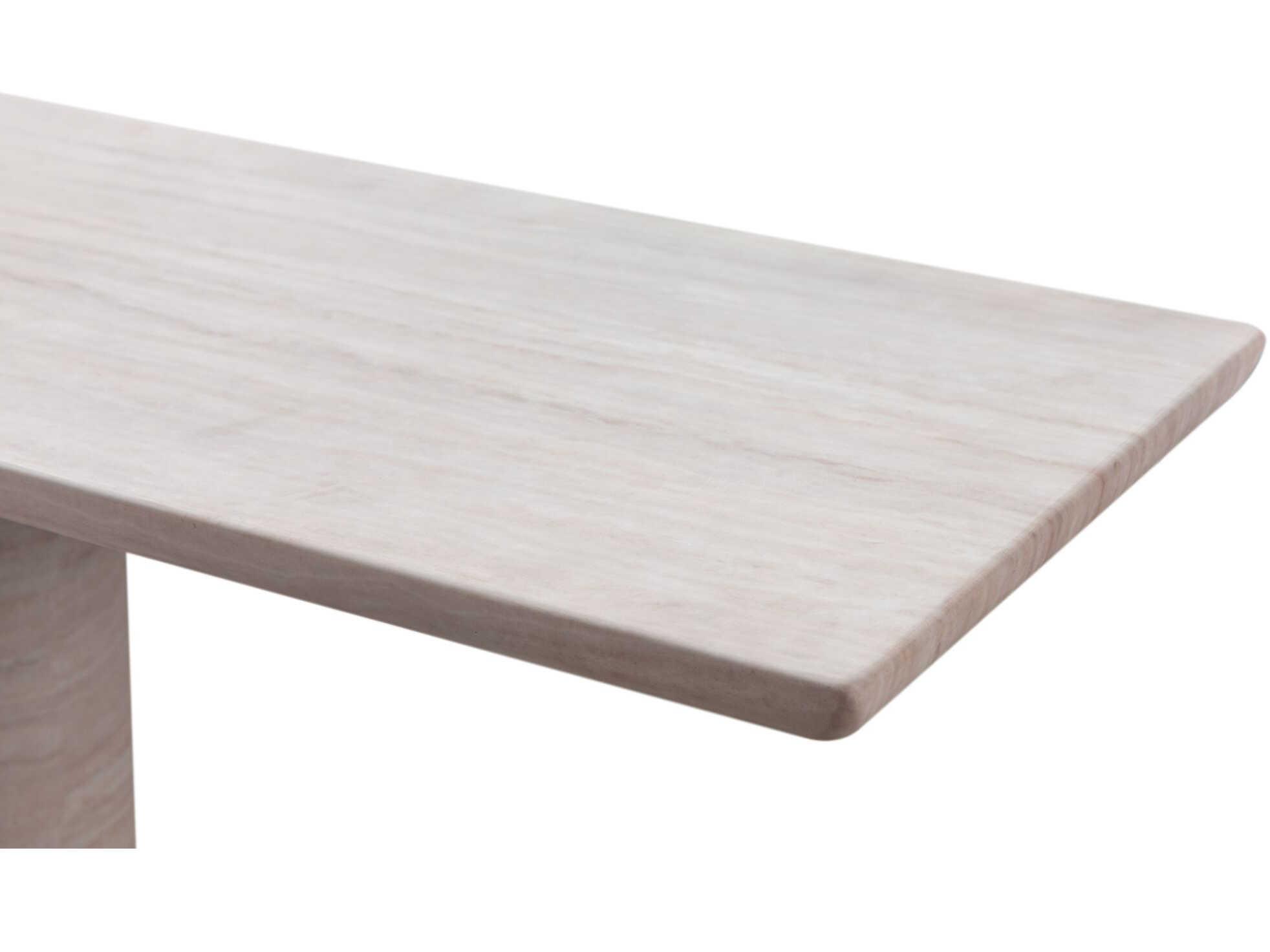 Whiteline Modern Living Rocca Rectangular Marble Beige Console Table
