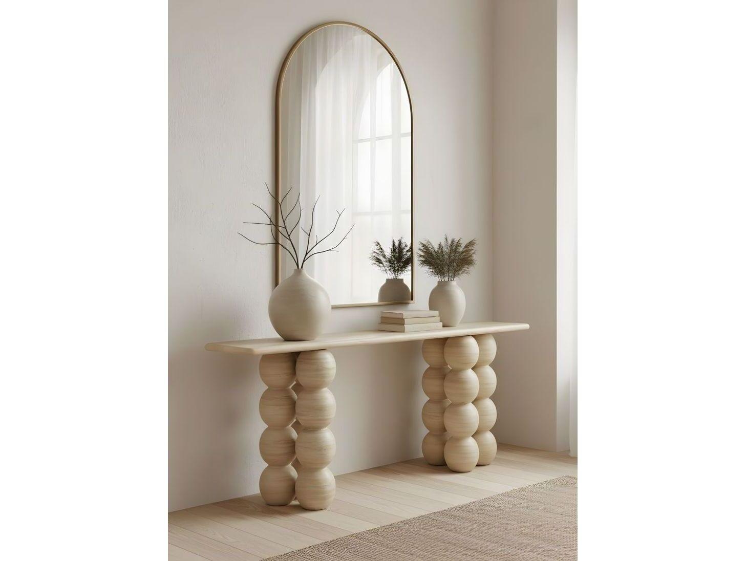 Whiteline Modern Living Marbella Rectangular Marble Console Table