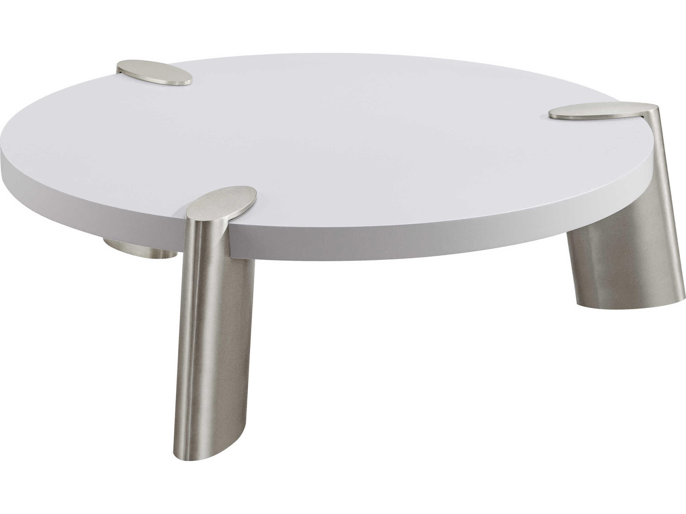 Whiteline Modern Living Mimeo Round Wood White Coffee Table