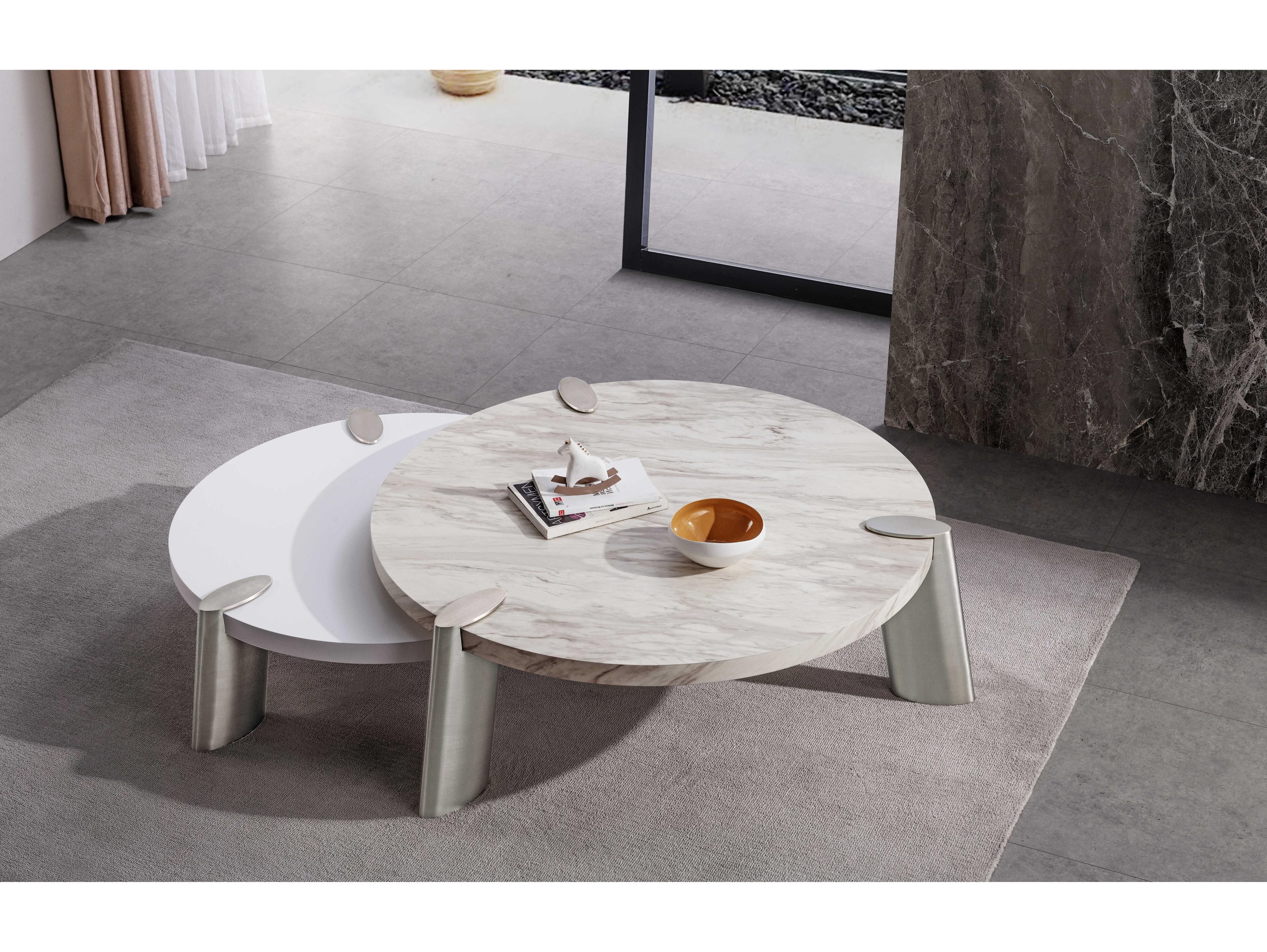 Whiteline Modern Living Mimeo Round Wood White Coffee Table