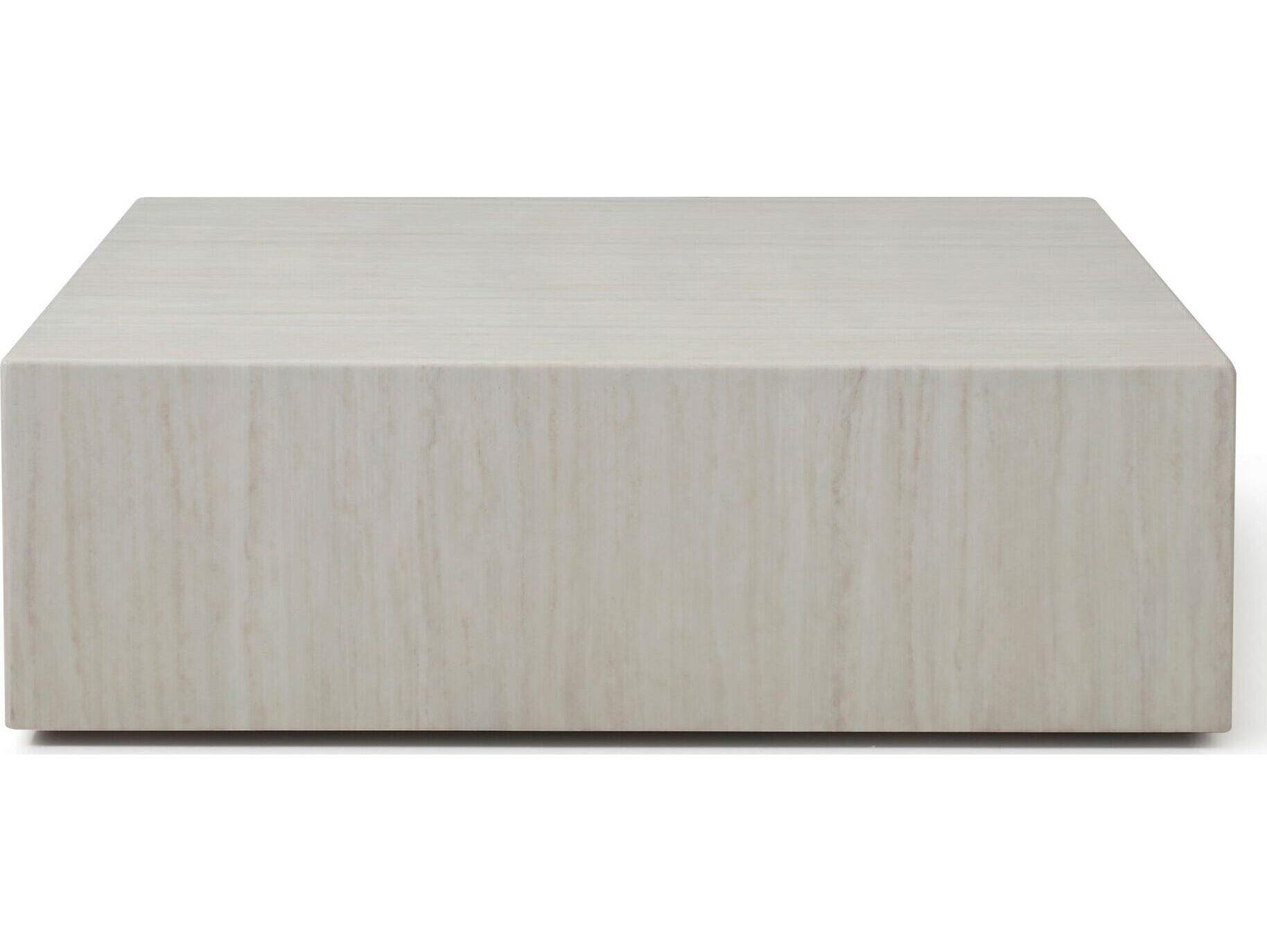 Whiteline Modern Living Cube Square Marble Coffee Table