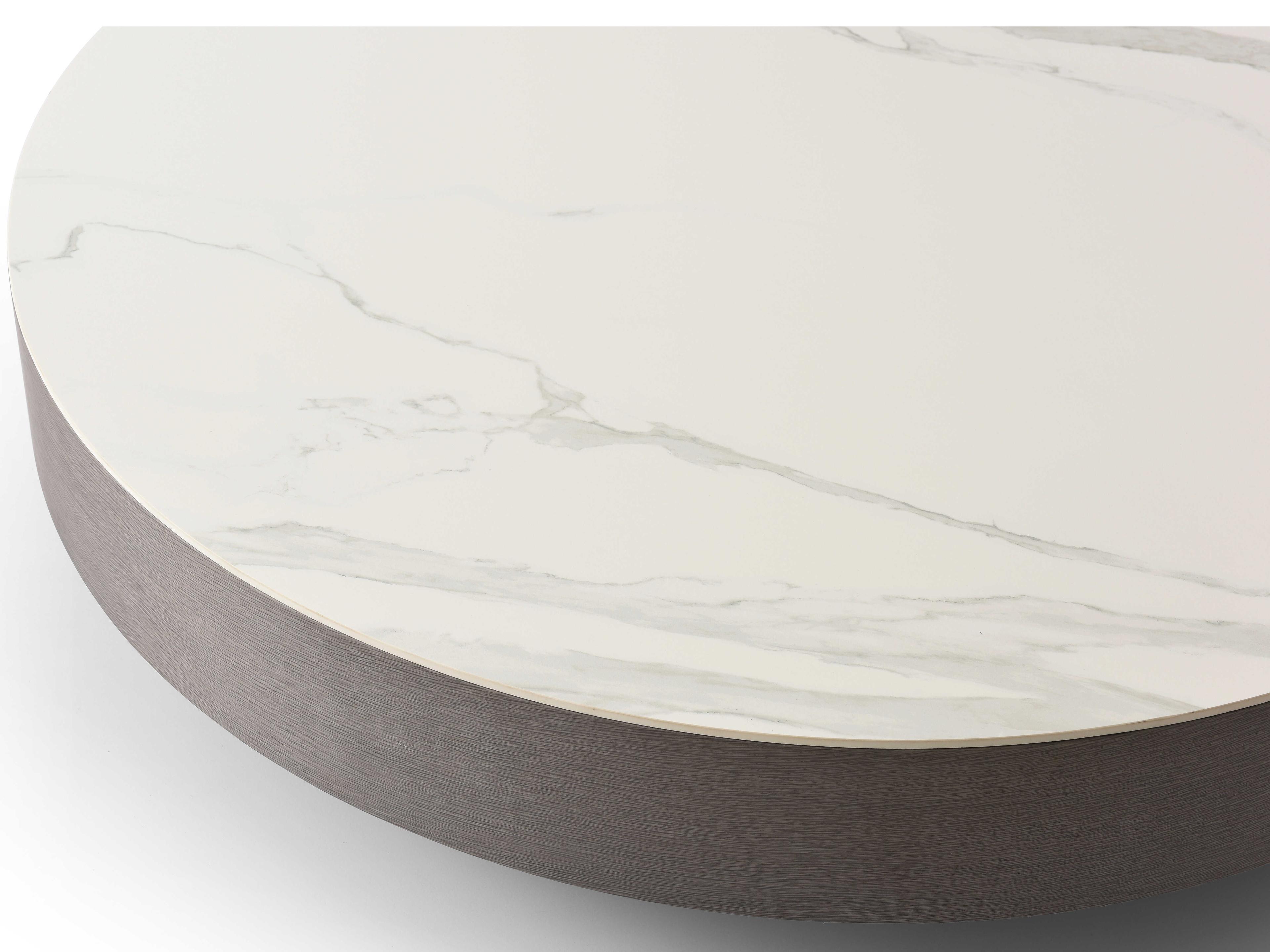 Whiteline Modern Living Cory Round Ceramic White Coffee Table