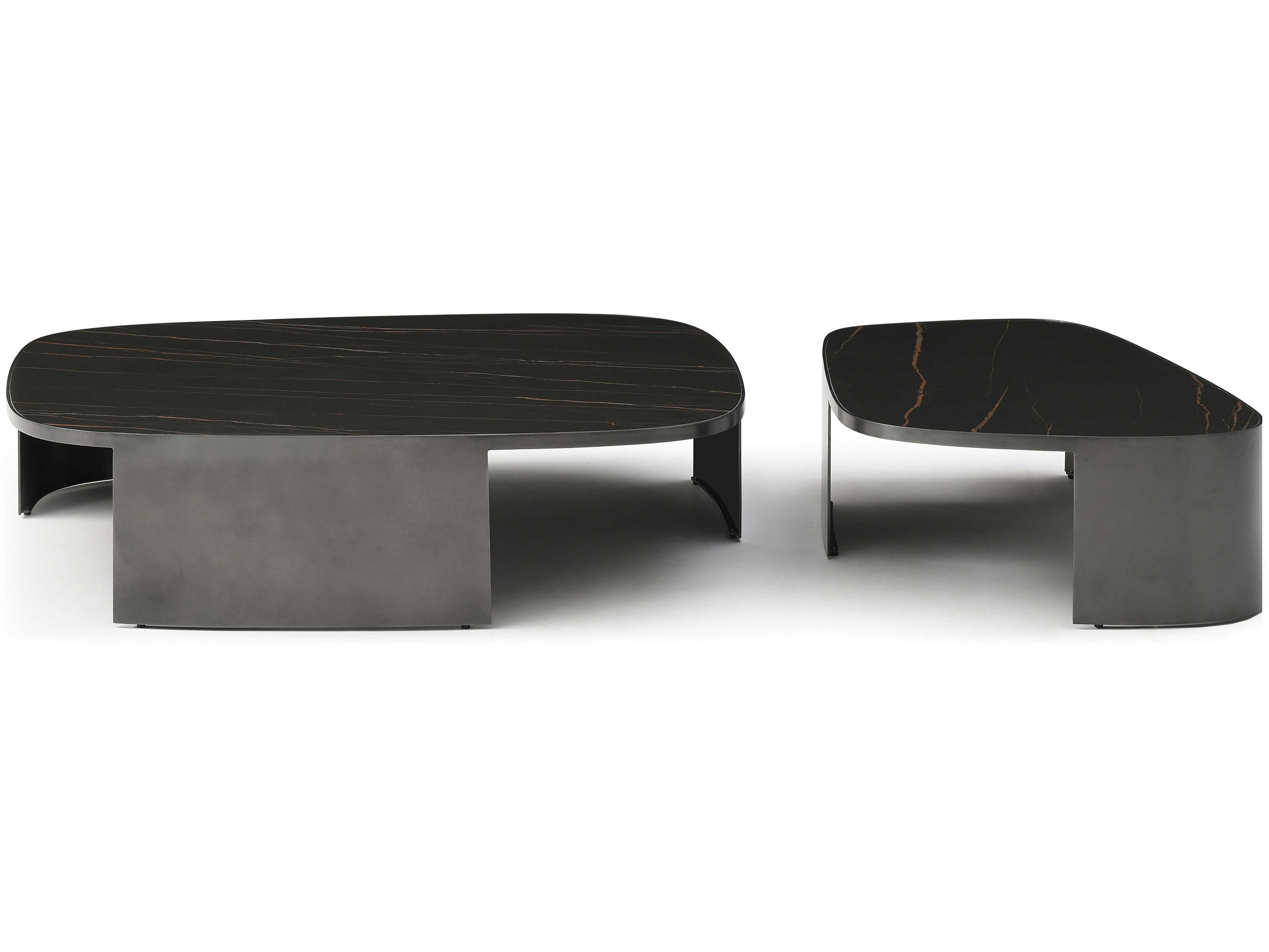 Whiteline Modern Living Tori Square Ceramic Black Gold Coffee Table