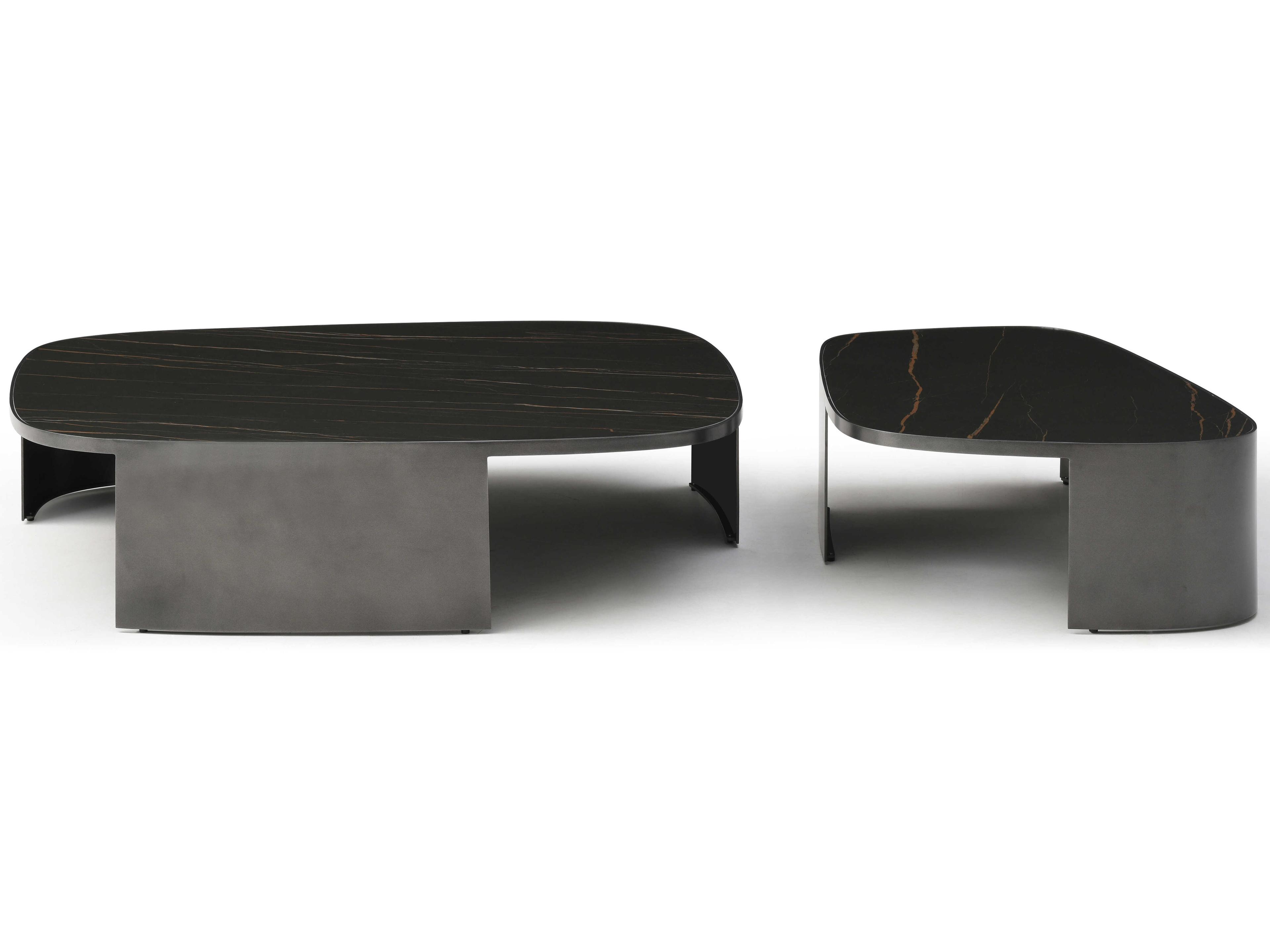 Whiteline Modern Living Tori Ceramic Black Gold Coffee Table