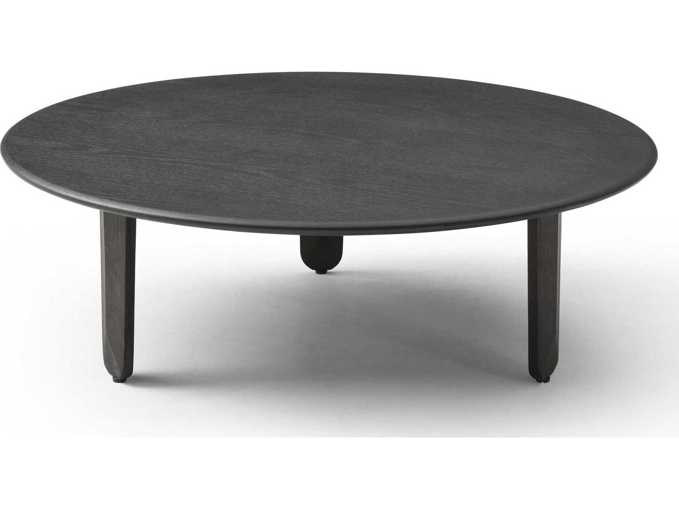 Whiteline Modern Living Luna Round Wood Dark Grey Coffee Table