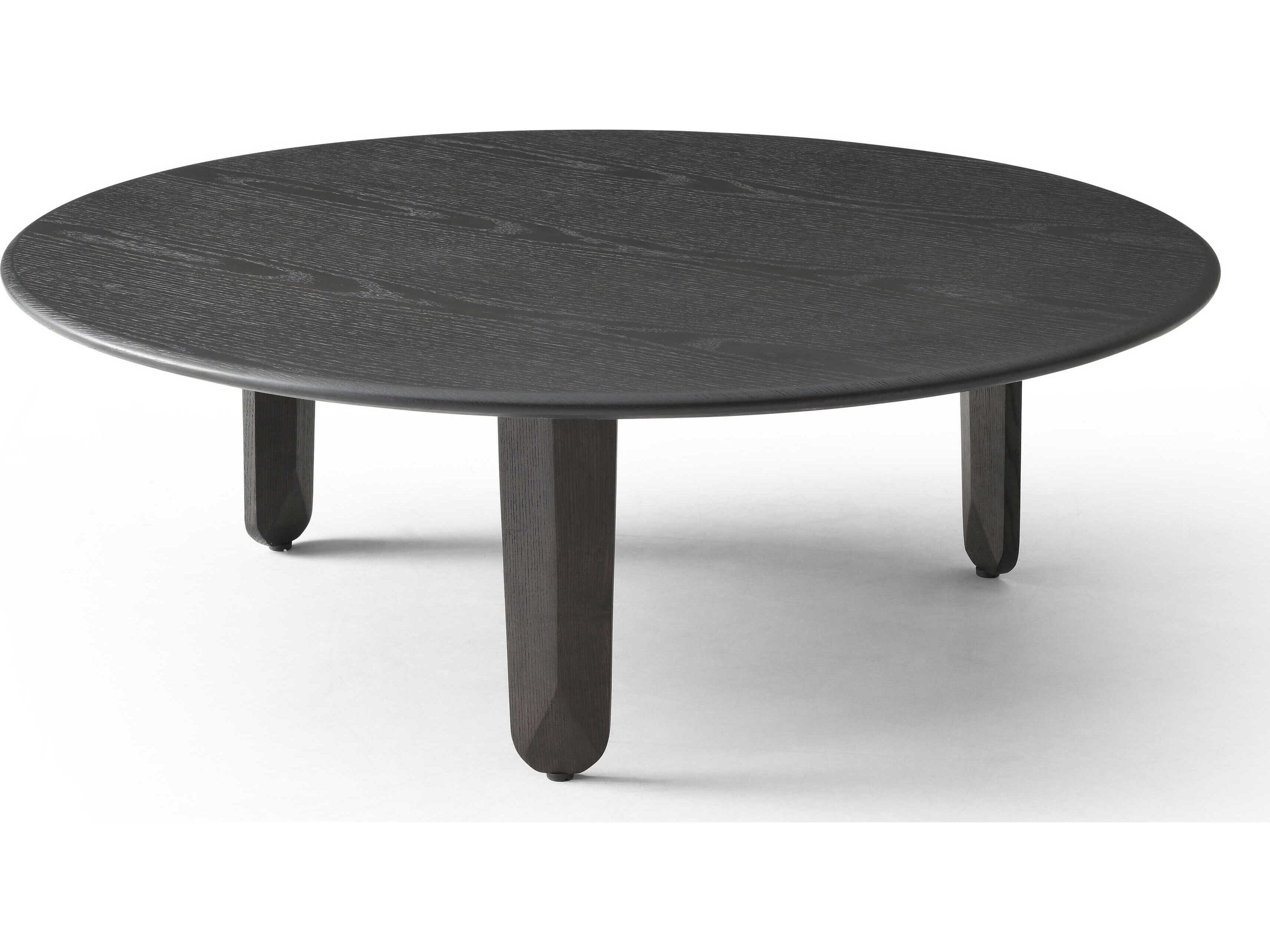 Whiteline Modern Living Luna Round Wood Dark Grey Coffee Table