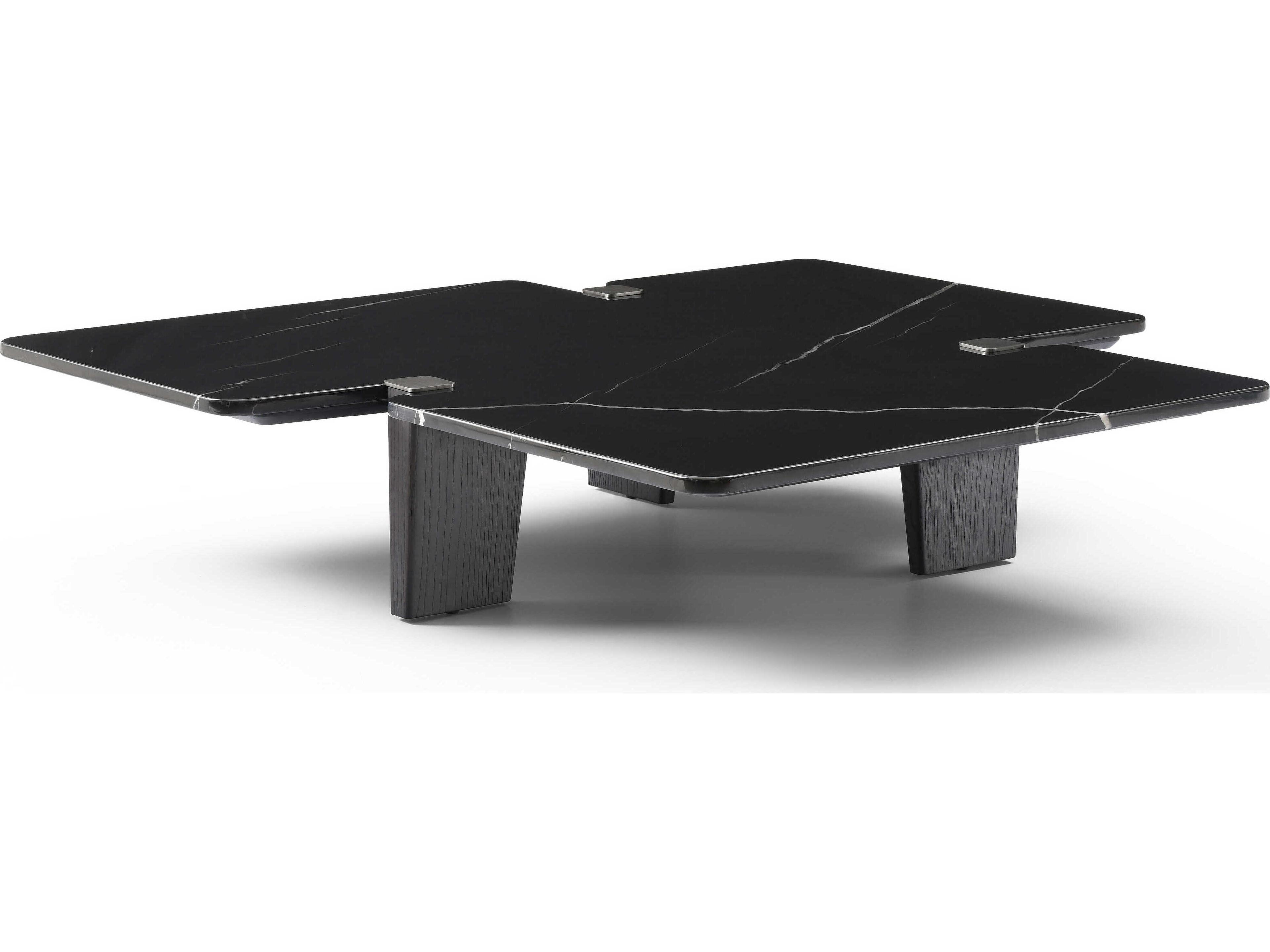 Whiteline Modern Living Amora Faux Marble Black Coffee Table