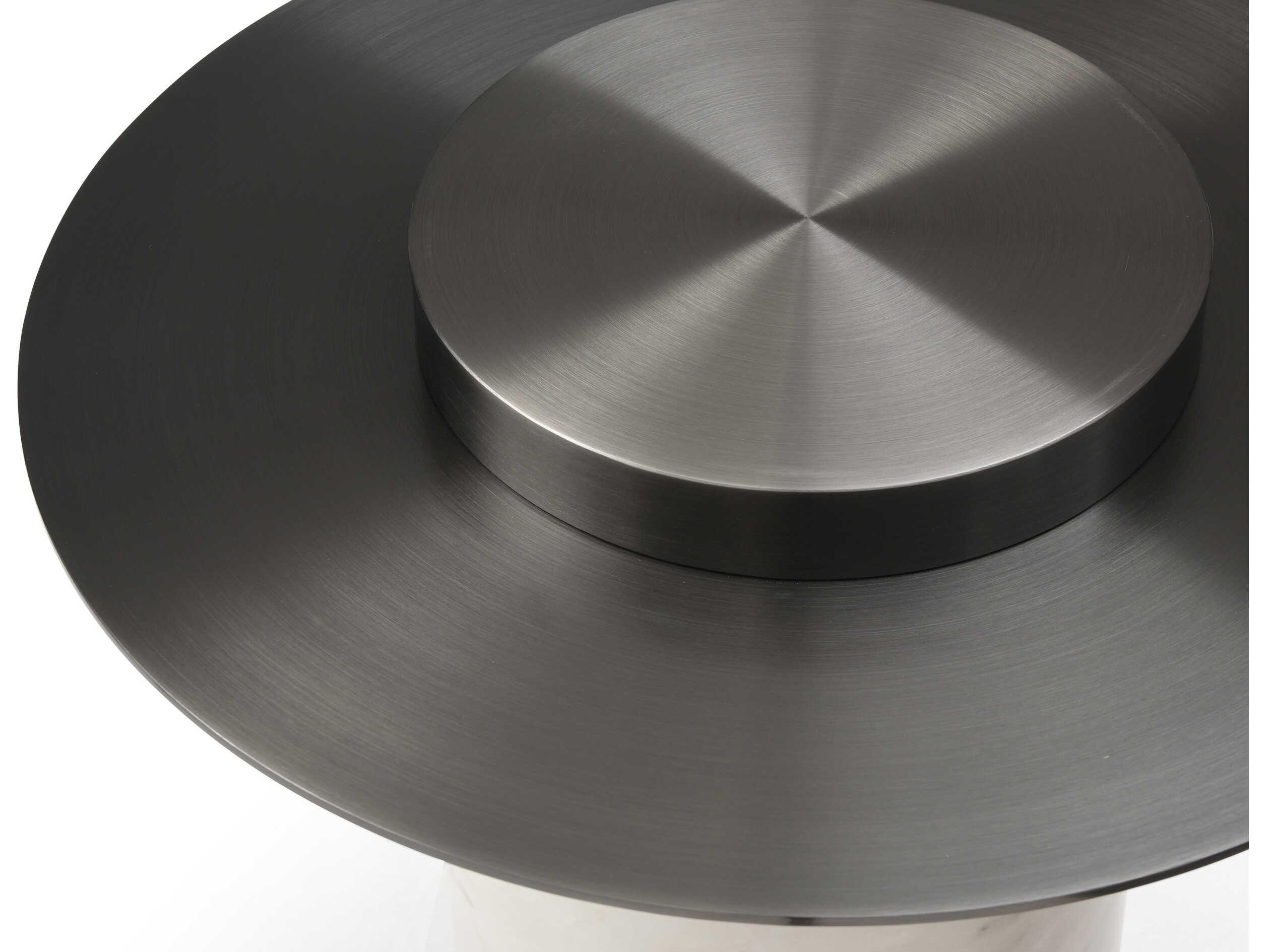 Whiteline Modern Living Aviana Round Ceramic White Coffee Table