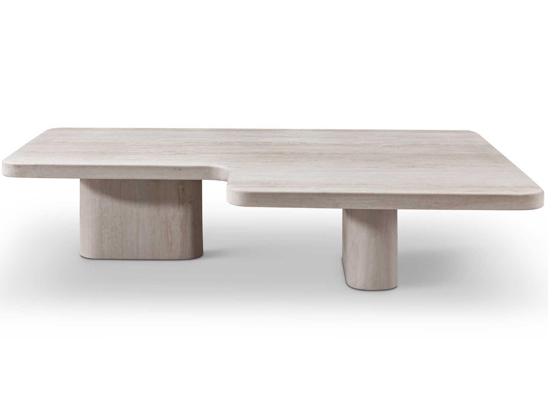 Whiteline Modern Living Mosaic Marble Beige Coffee Table