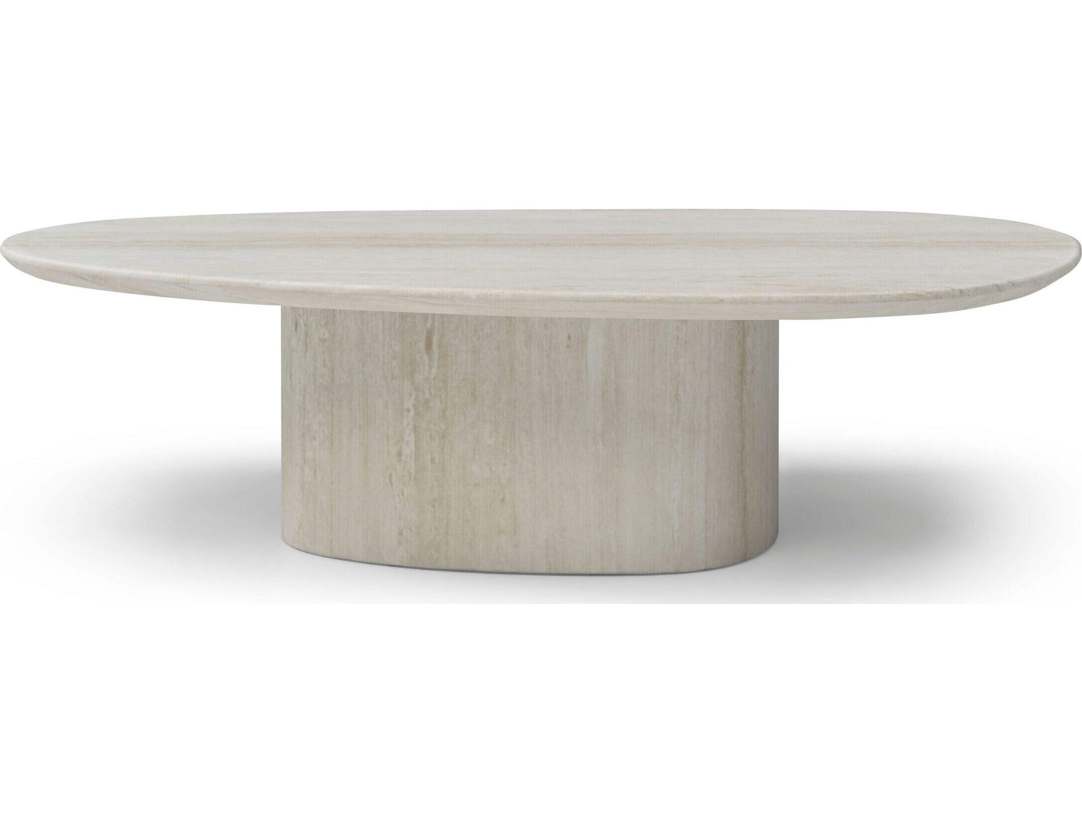 Whiteline Modern Living Petra Oval Marble Coffee Table