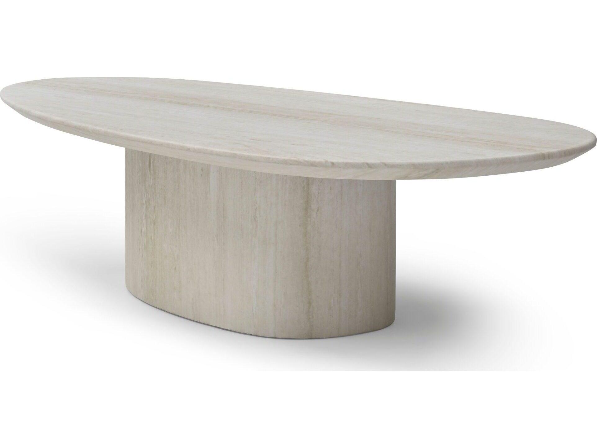 Whiteline Modern Living Petra Oval Marble Coffee Table