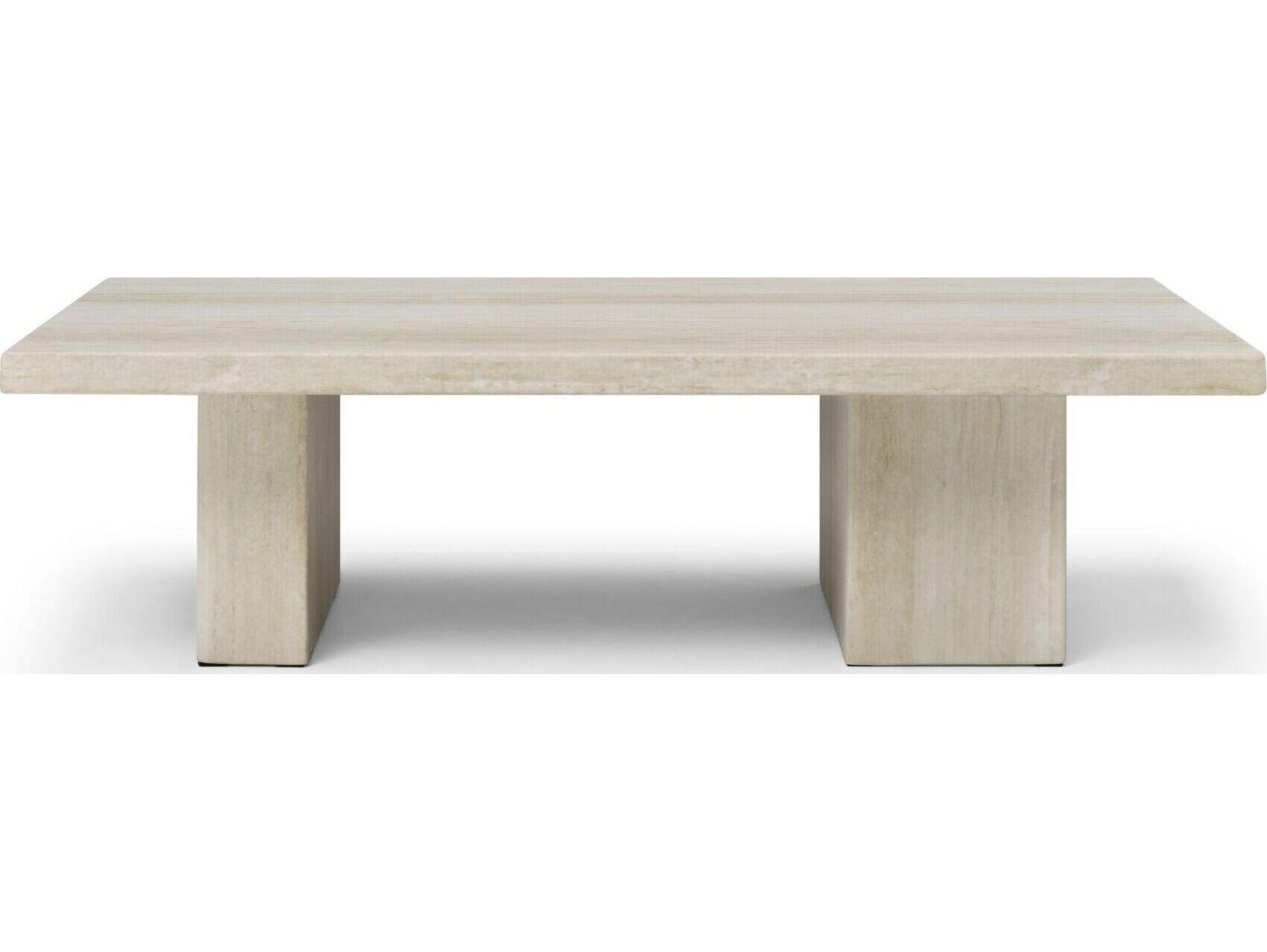 Whiteline Modern Living Travia Rectangular Marble Coffee Table