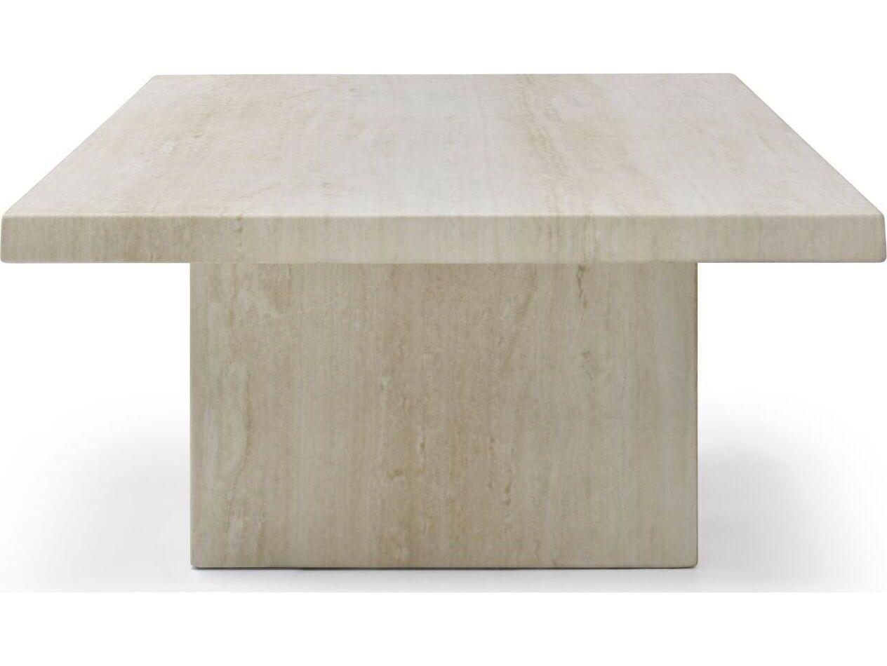Whiteline Modern Living Travia Rectangular Marble Coffee Table