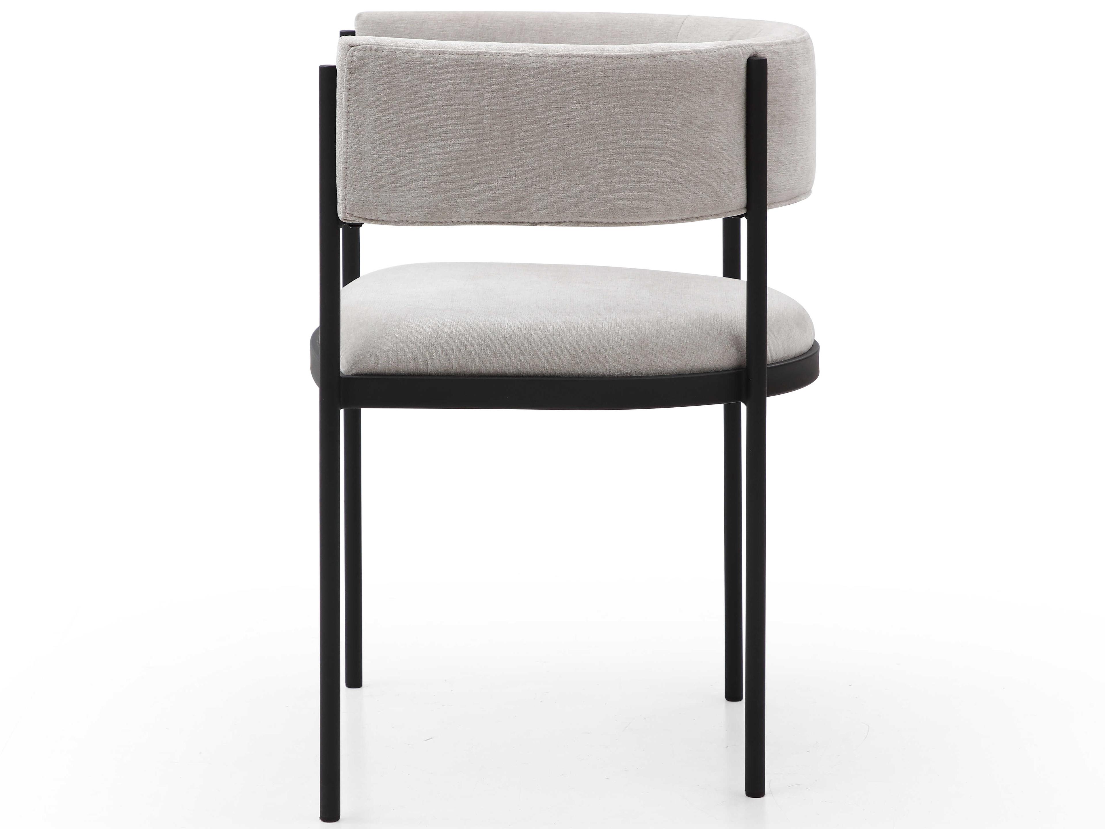 Whiteline Modern Living Envie Black Upholstered Arm Dining Chair Set of 2
