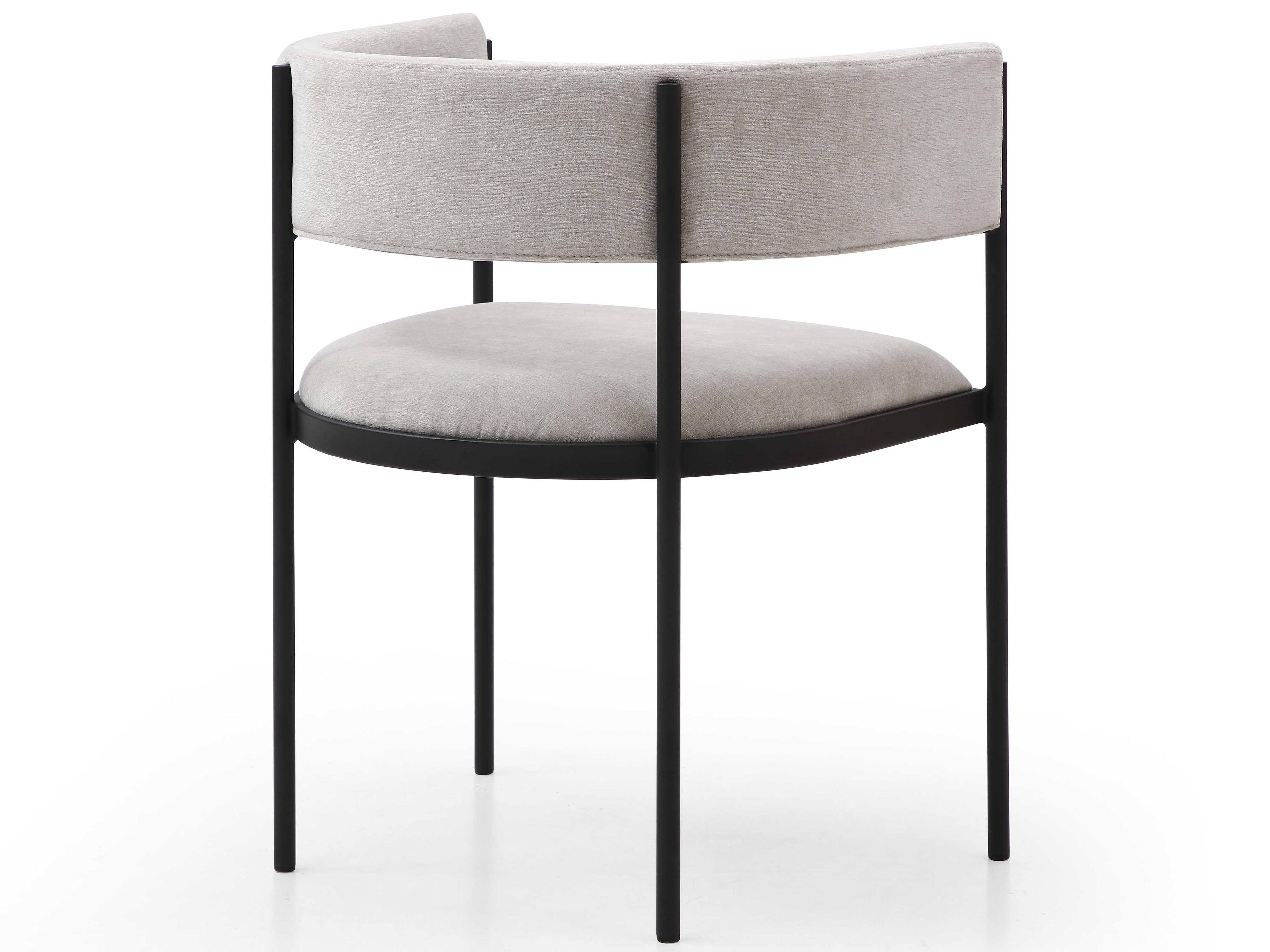 Whiteline Modern Living Envie Black Upholstered Arm Dining Chair Set of 2