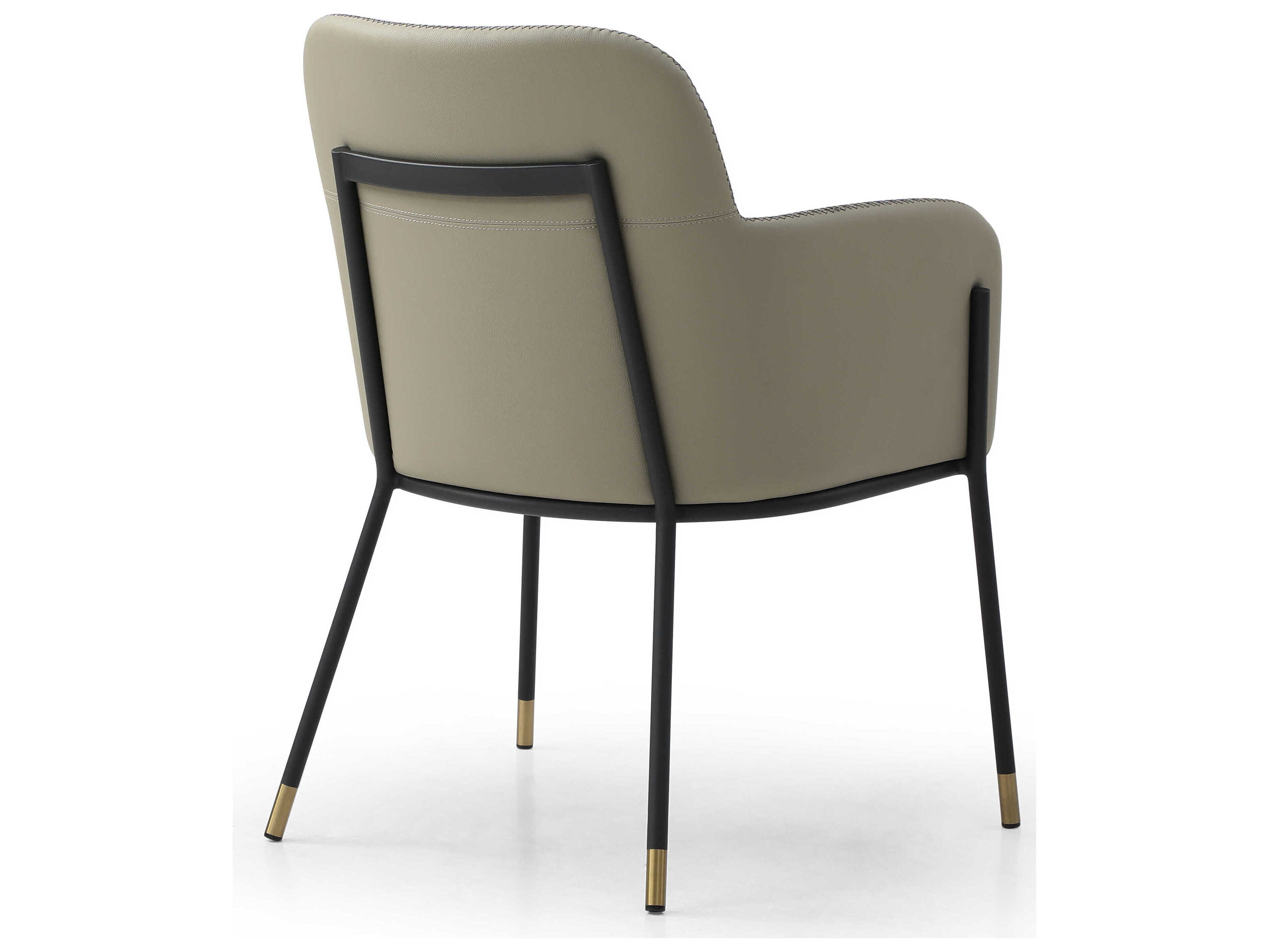 Whiteline Modern Living Heidi Black Faux Leather Arm Dining Chair