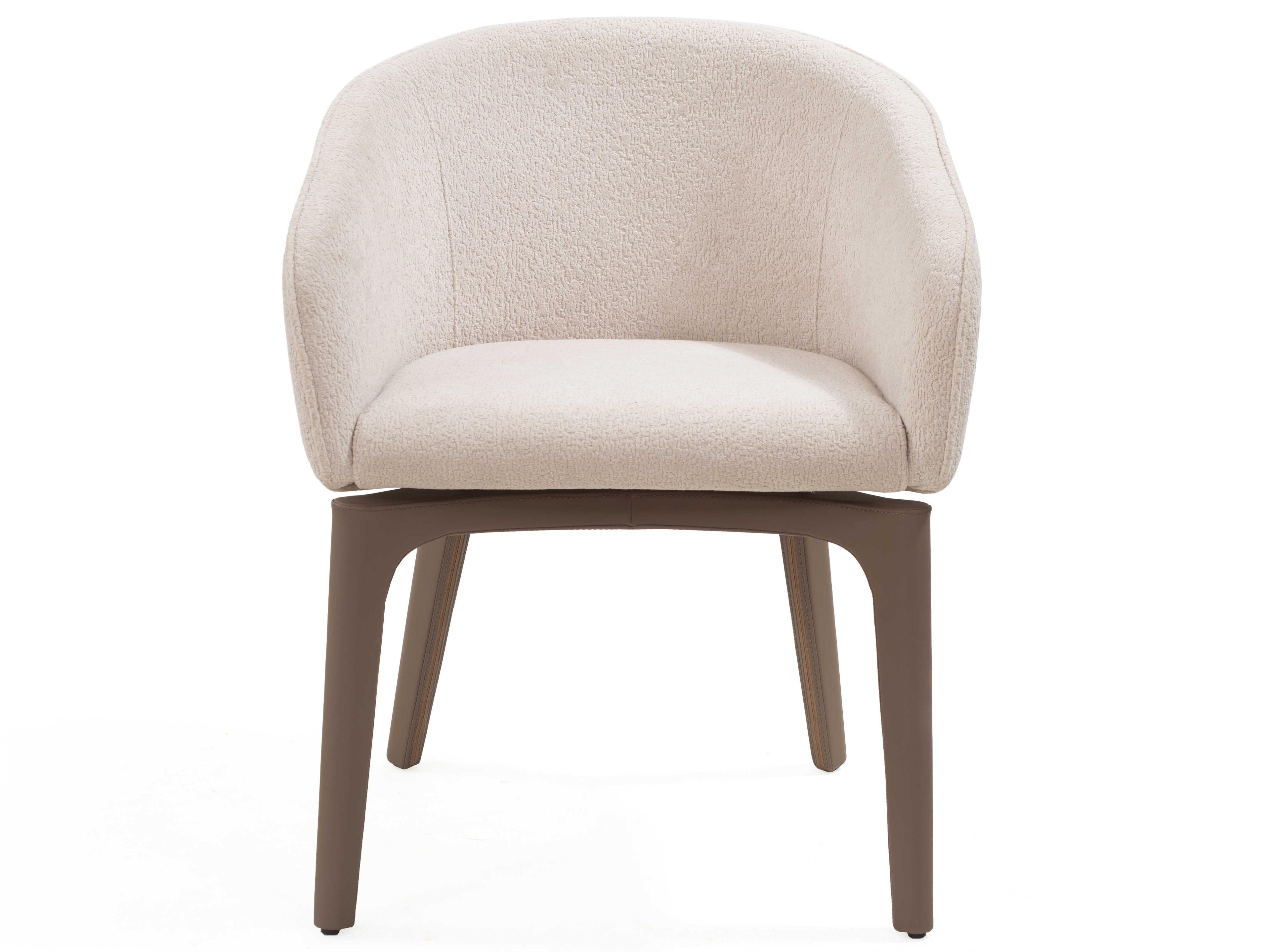 Whiteline Modern Living Angie White Faux Leather Arm Dining Chair