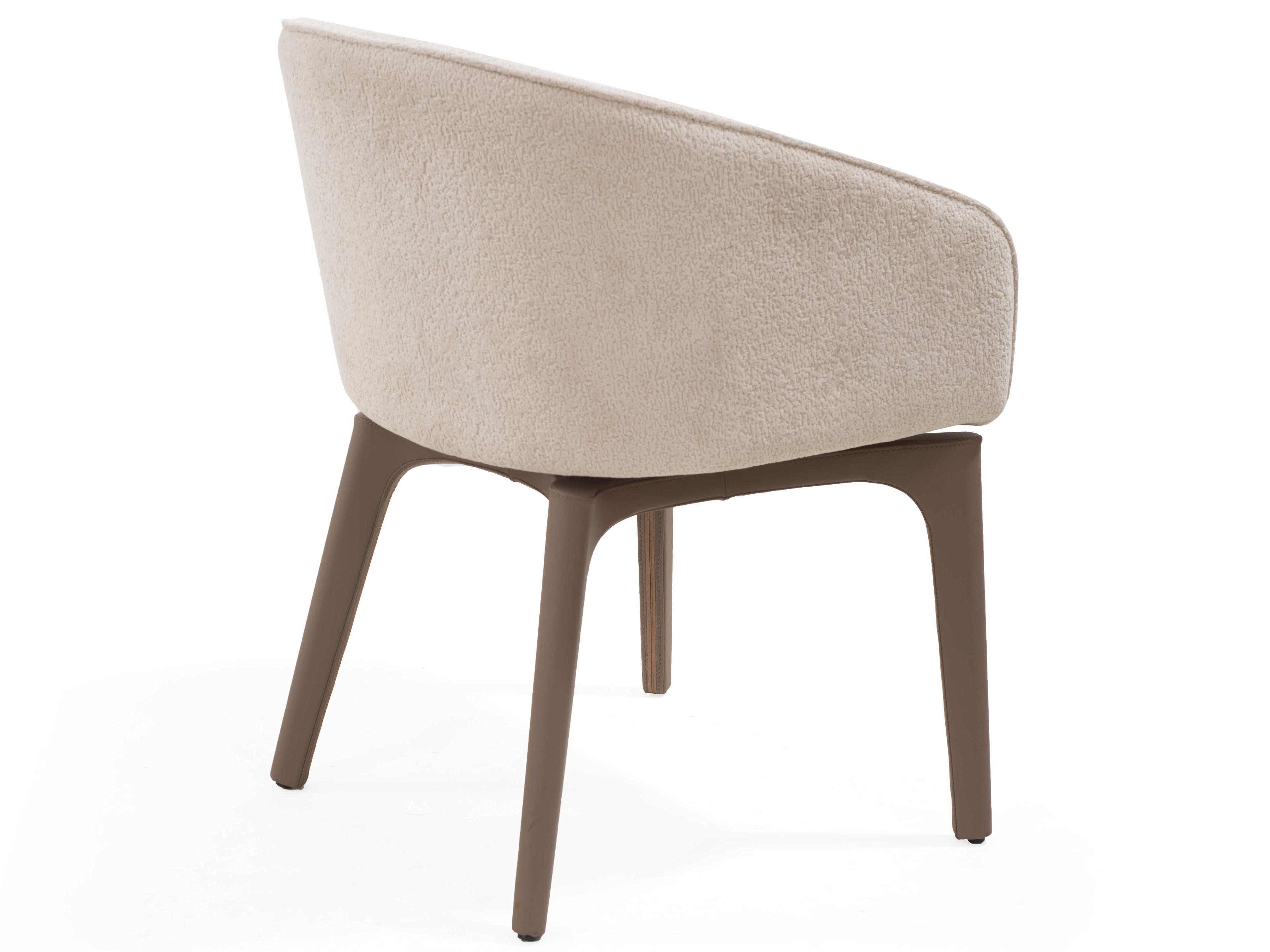 Whiteline Modern Living Angie White Faux Leather Arm Dining Chair