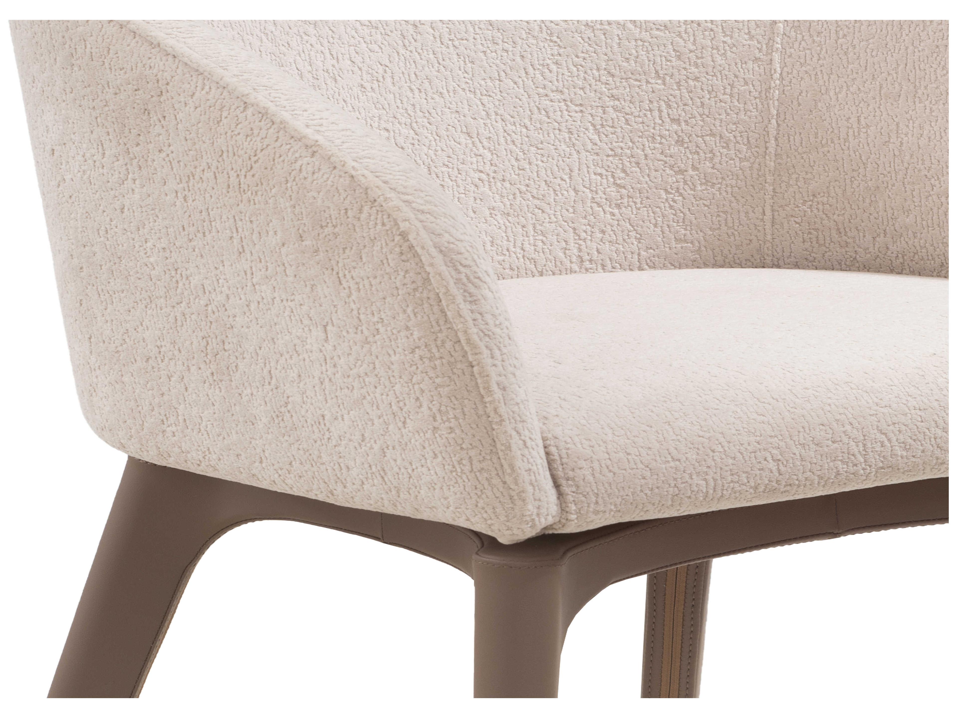 Whiteline Modern Living Angie White Faux Leather Arm Dining Chair