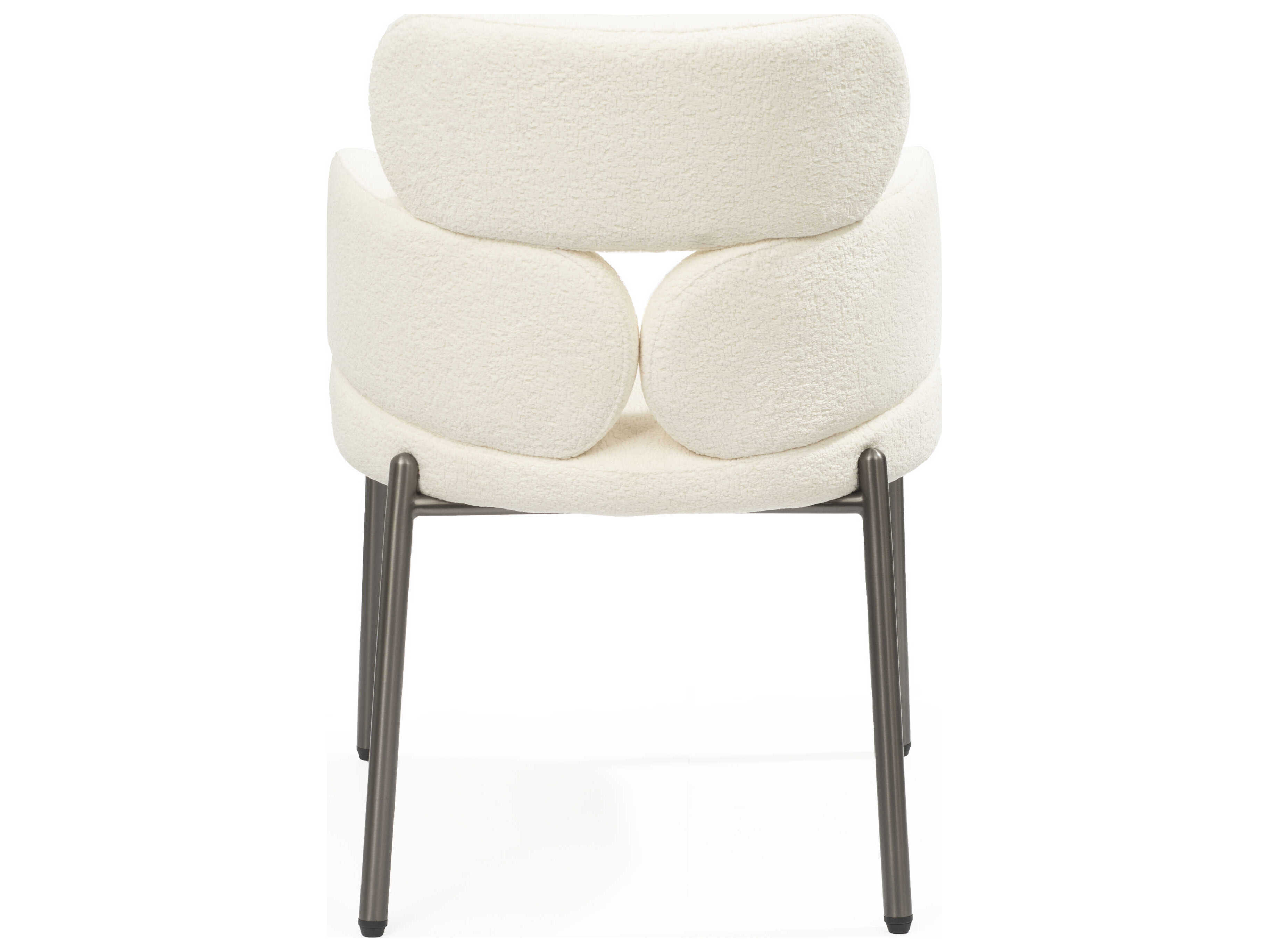 Whiteline Modern Living Adele White Upholstered Arm Dining Chair